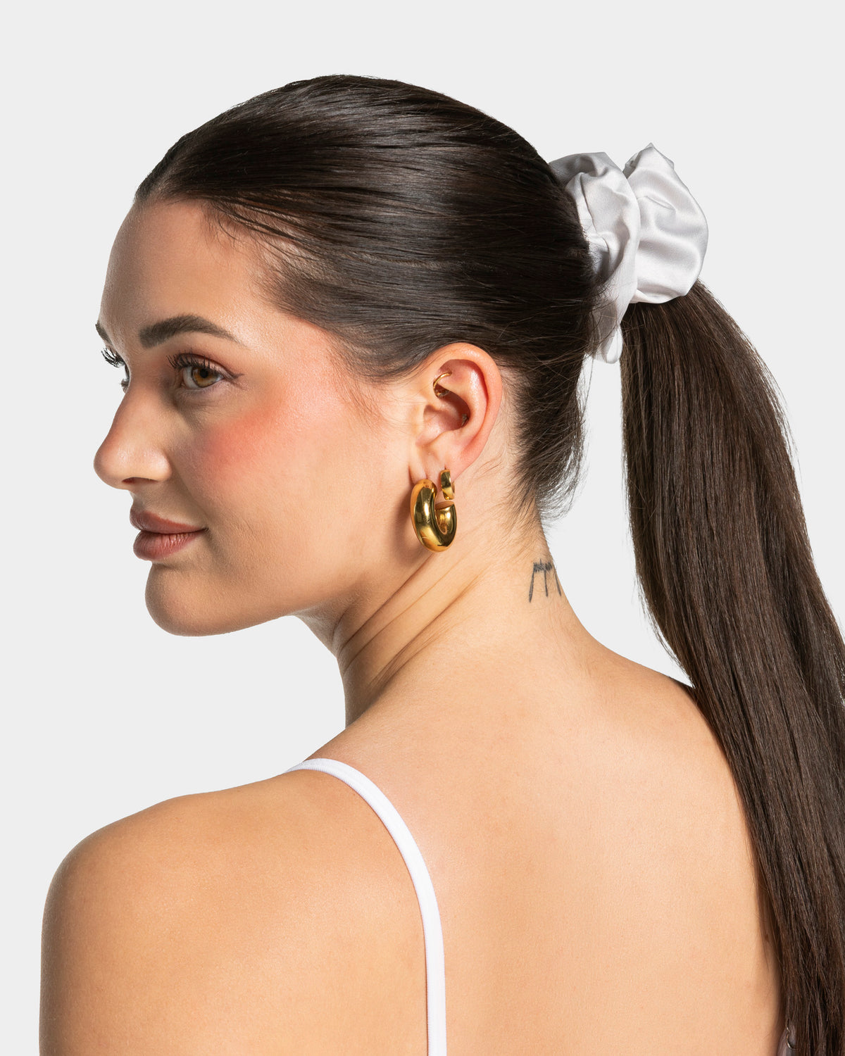 Contrastline Scrunchies (Pack of 2) ‘Light Grey/Leopard Print’