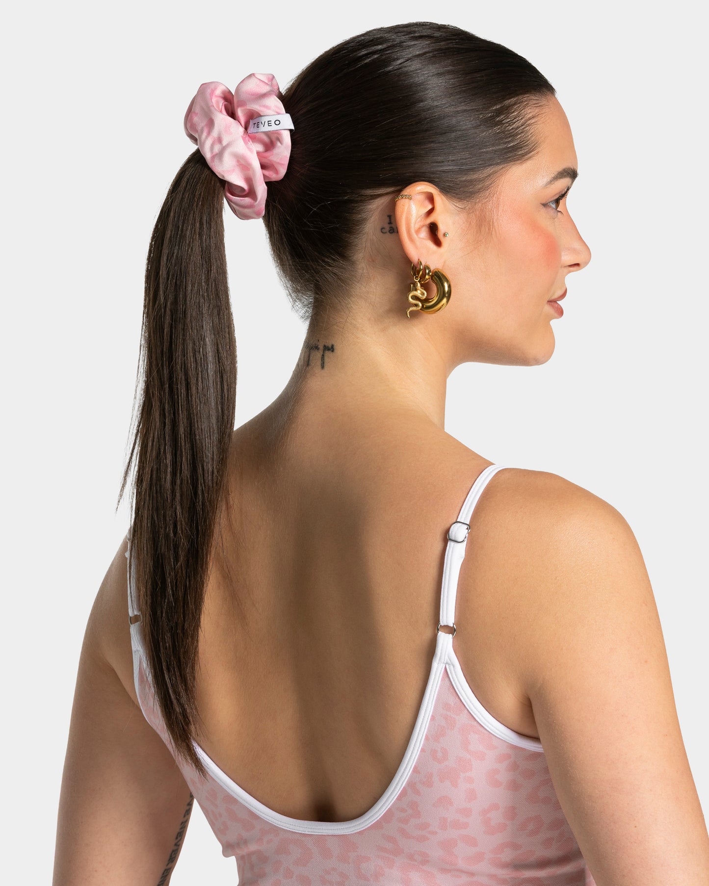 Contrastline Scrunchies (Pack of 2) ‘Light Pink/Leopard’