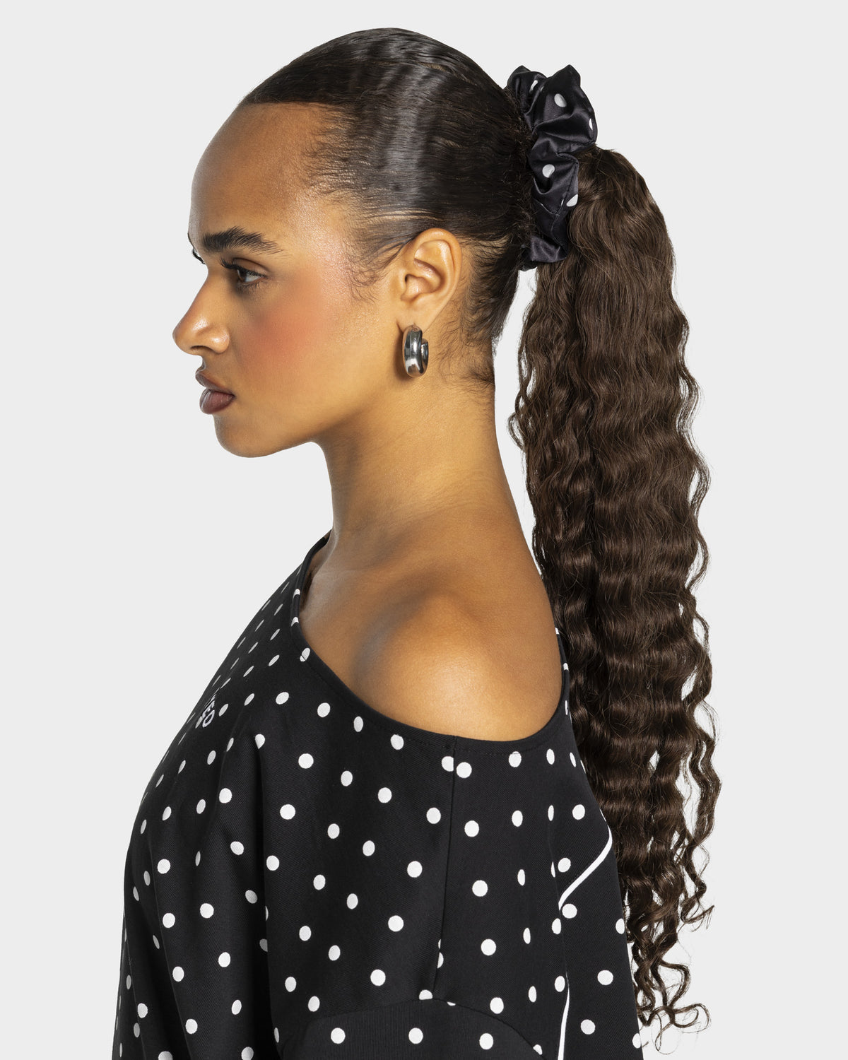 Contrastline Scrunchies (2-Pack) ‘Black - Polka Dot’