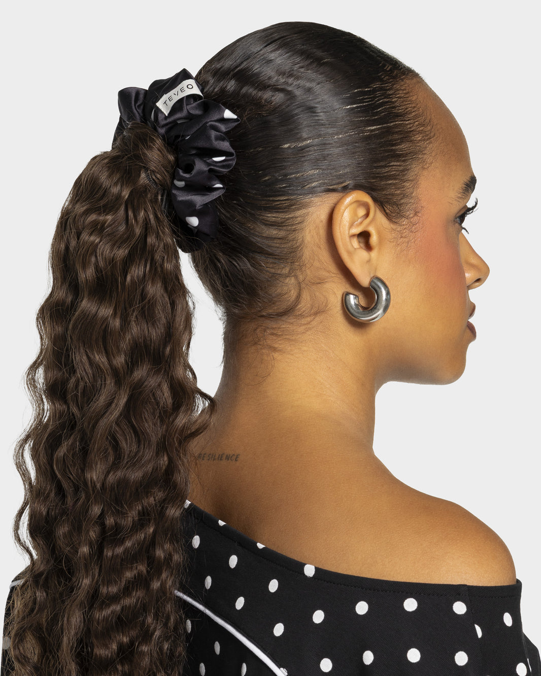 Contrastline Scrunchies (2er-Pack) "Polkadot - Schwarz"