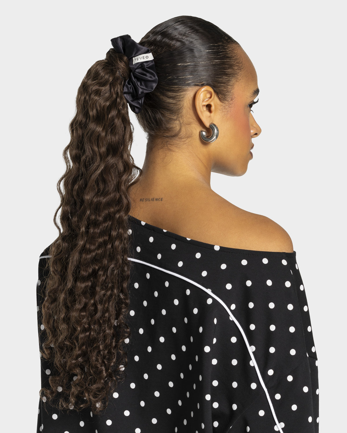 Contrastline Scrunchies (2-Pack) ‘Black - Polka Dot’