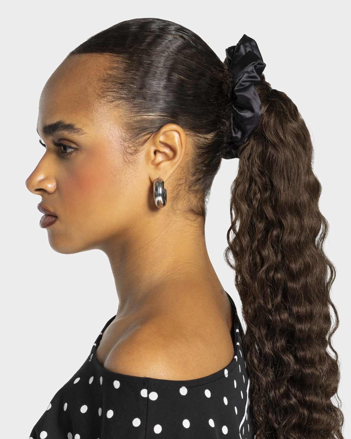Contrastline Scrunchies (2-Pack) ‘Black - Polka Dot’