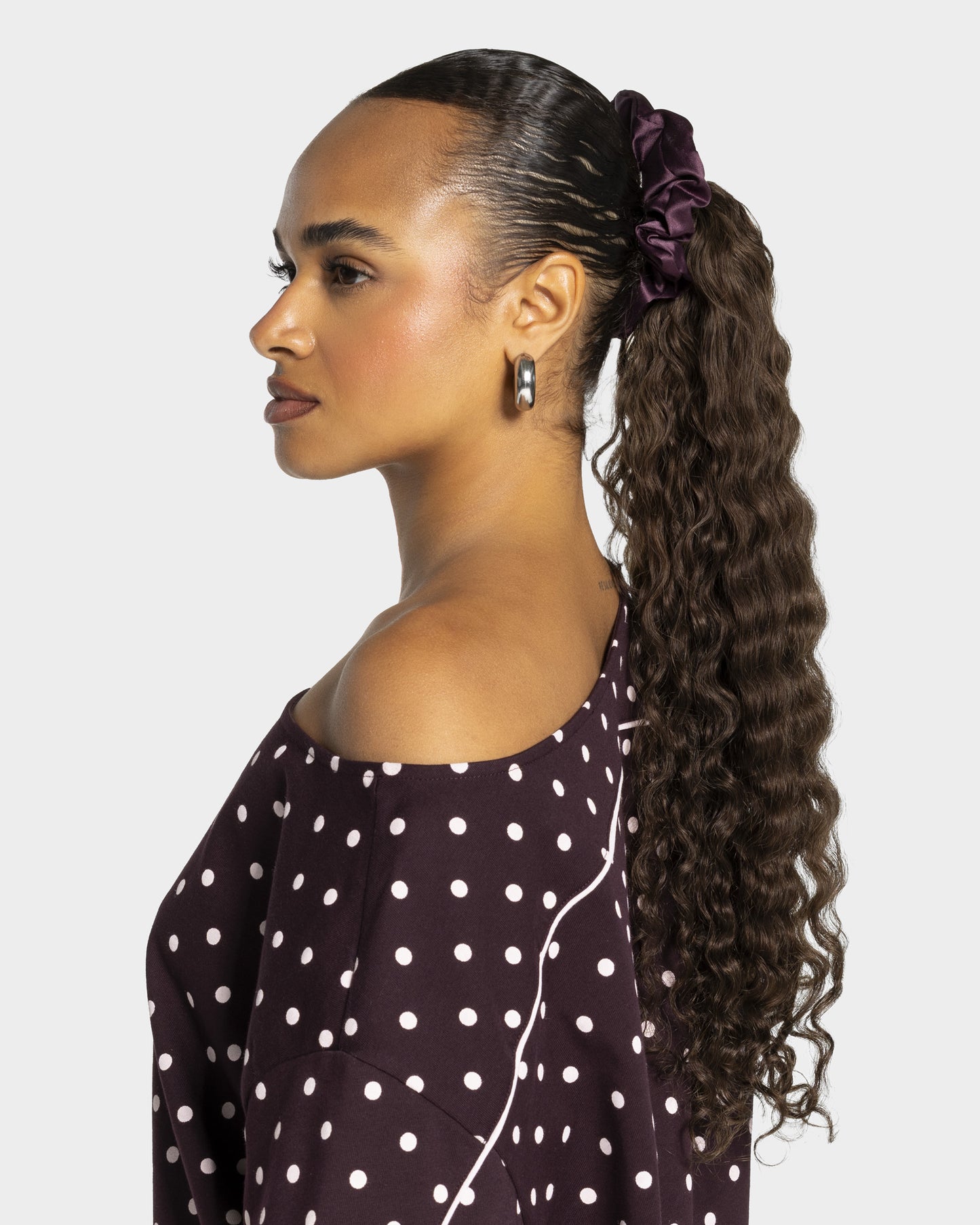 Contrastline Scrunchies (2-Pack) ‘Merlot - Polka Dot’