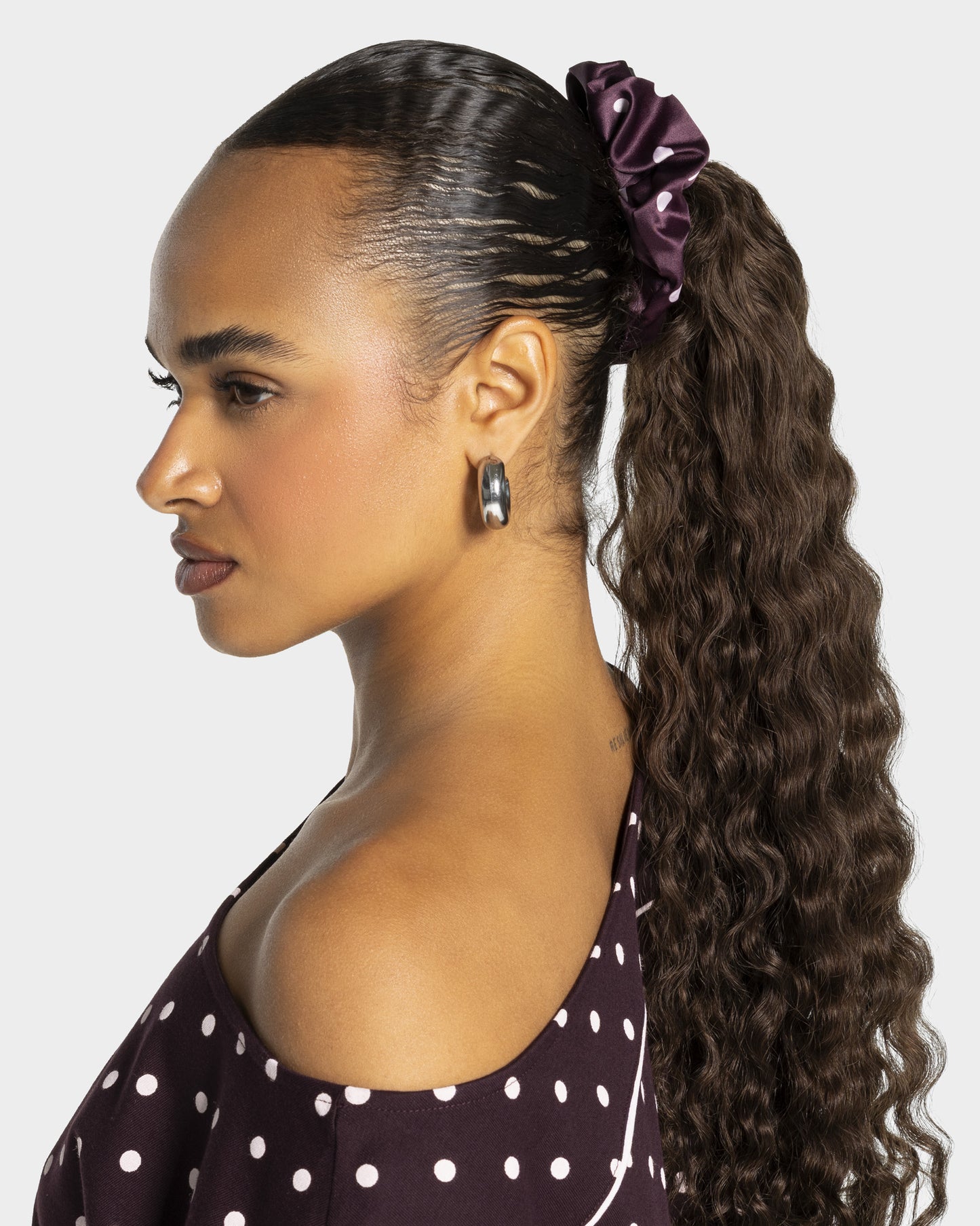 Contrastline Scrunchies (2-Pack) ‘Merlot - Polka Dot’