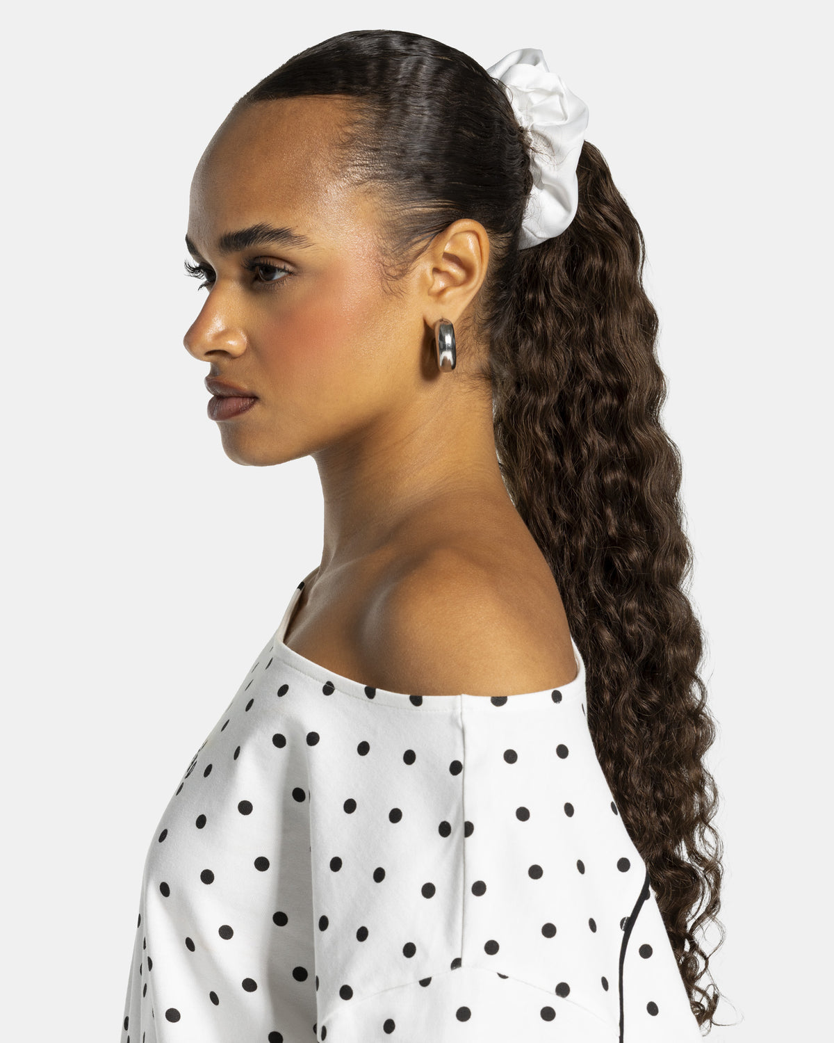 Contrastline Scrunchies (2-Pack) ‘White - Polka Dot’