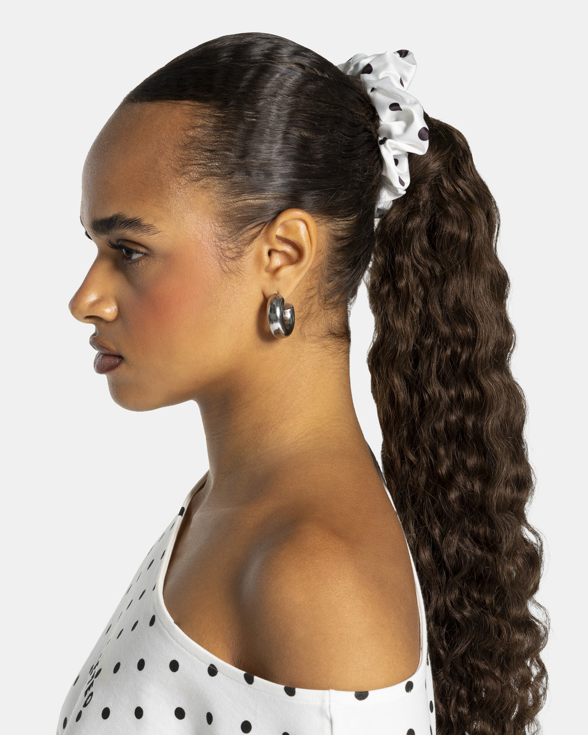 Contrastline Scrunchies (2-Pack) ‘White - Polka Dot’