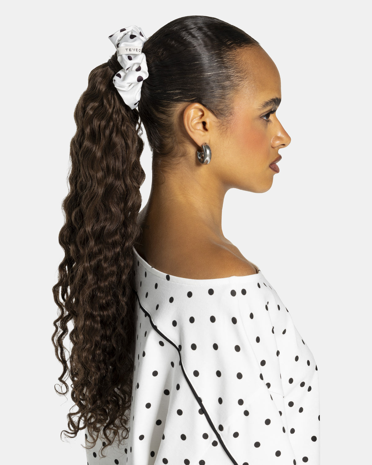 Contrastline Scrunchies (2-Pack) ‘White - Polka Dot’