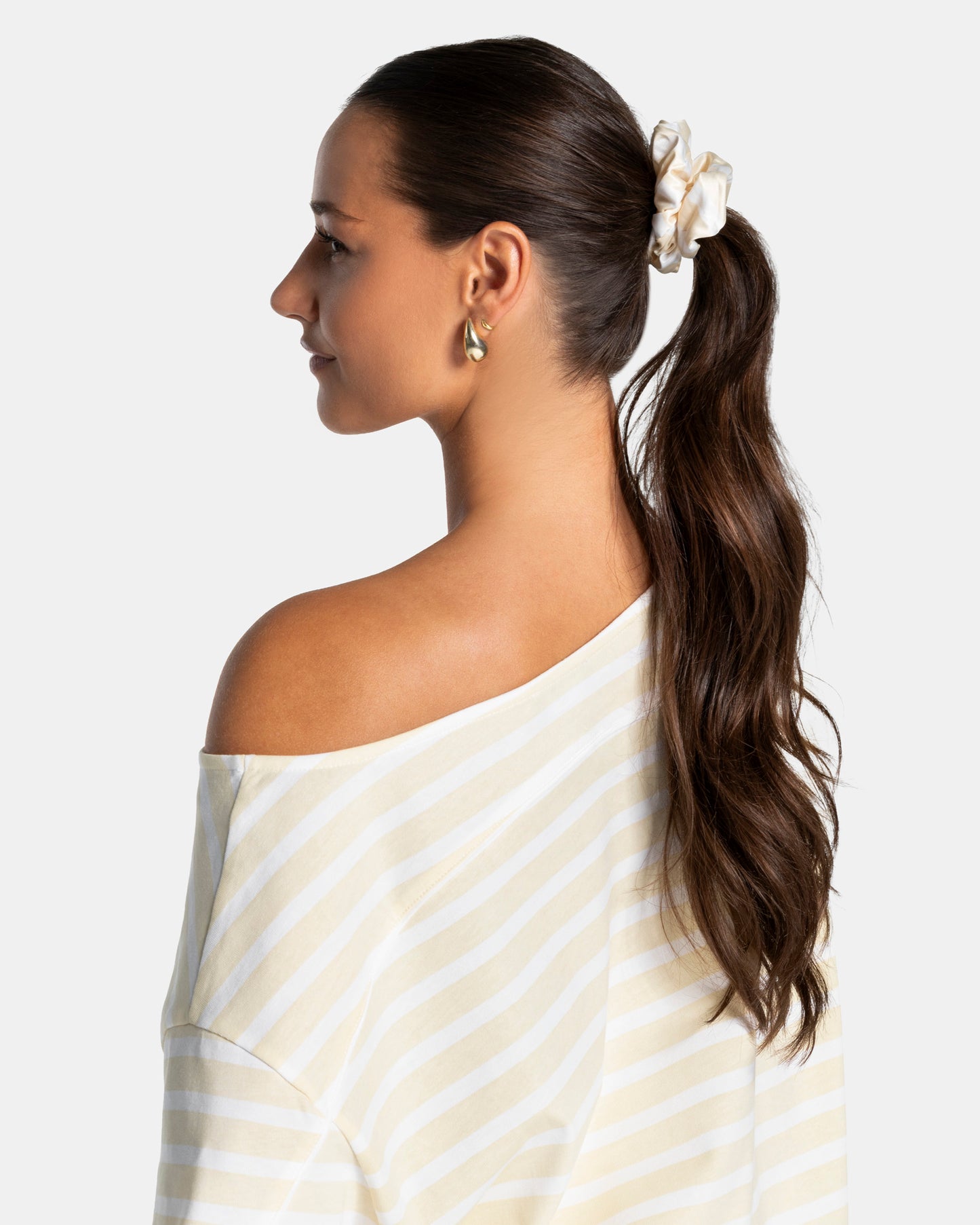 Contrastline Scrunchies (2-Pack) ‘Butter Yellow / Stripe’