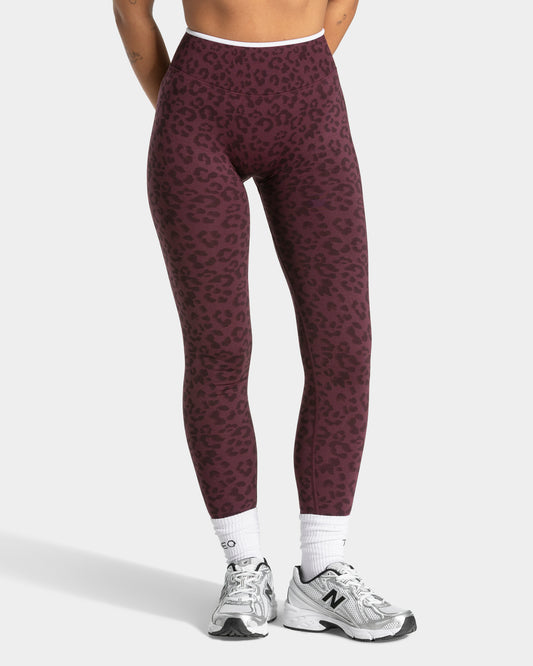 Leggings Sculpt Scrunch Contrastline “Stampa leopardata Merlot"