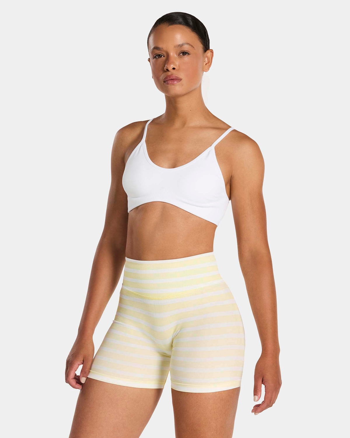 Short Sculpt Scrunch Contrastline « Stripe Butter Yellow »
