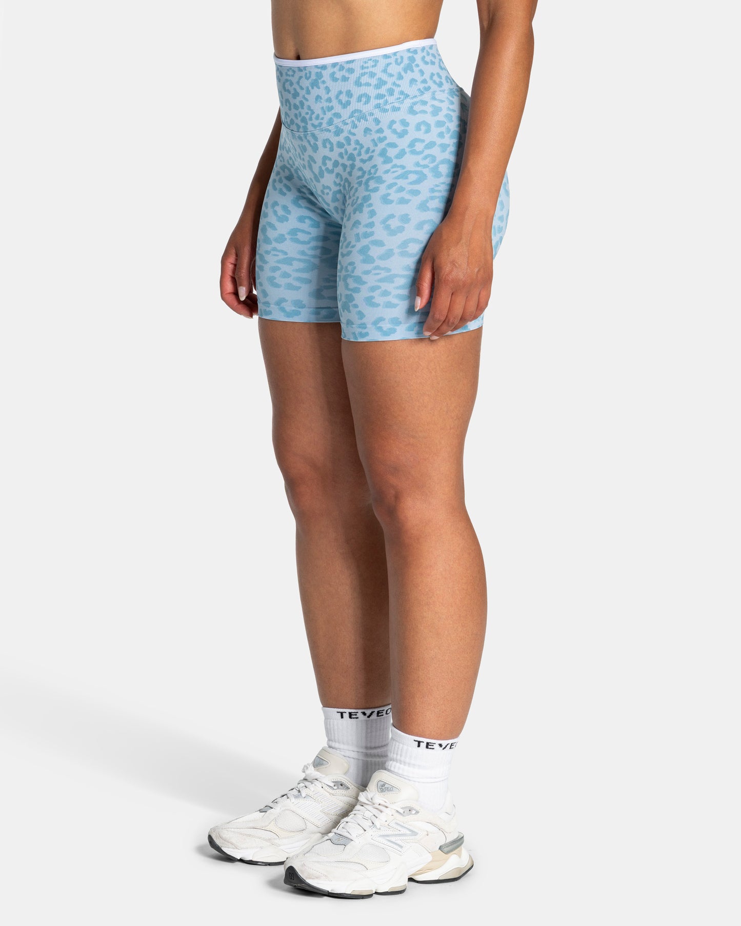 Shorts Sculpt Scrunch Contrastline “Stampa leopardo Baby Blu"
