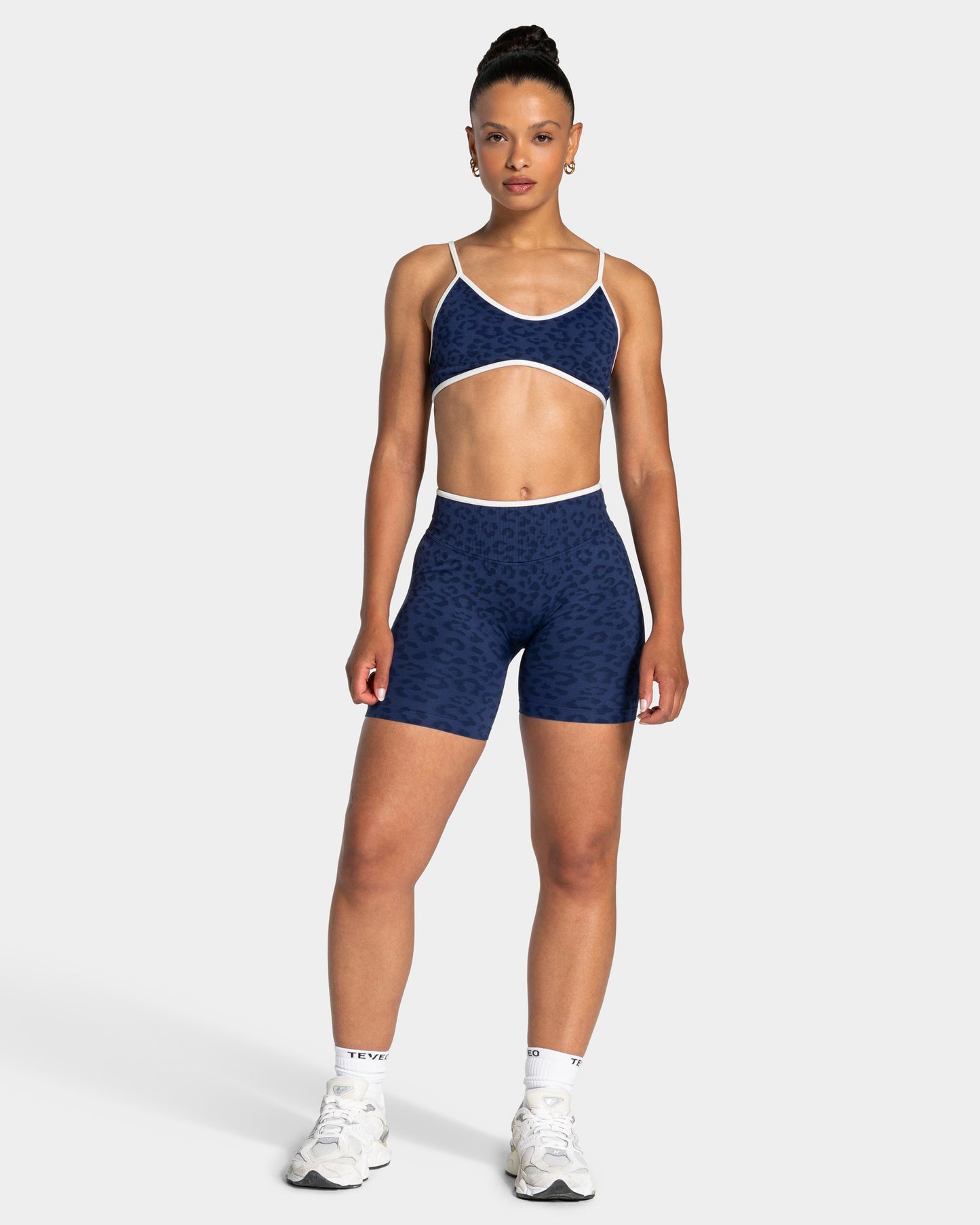 Shorts Sculpt Scrunch Contrastline “Stampa leopardo Blu Scuro"