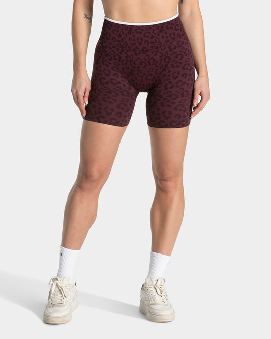 Contrastline Sculpt Scrunch Shorts ‘Merlot Leopard’