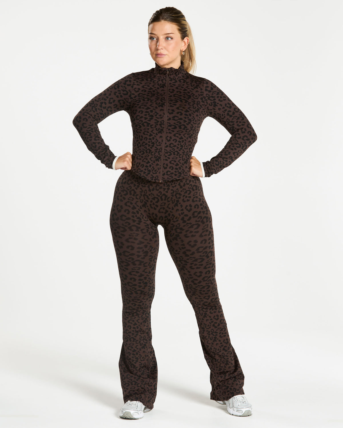Contrastline Shaping Zip Jacket ‘Espresso Leopard’