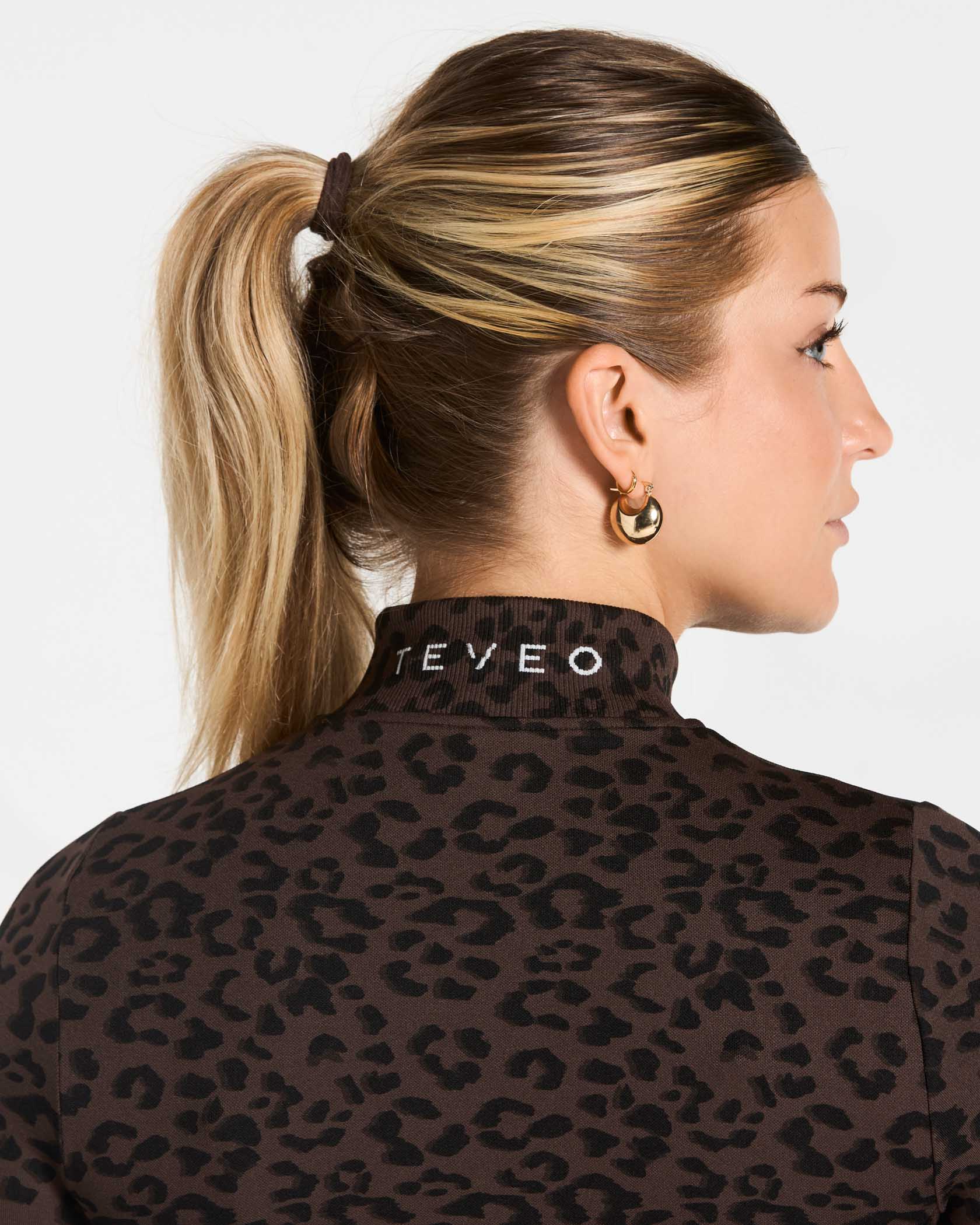 Contrastline Shaping Zip Jacket 'Espresso Leopard'