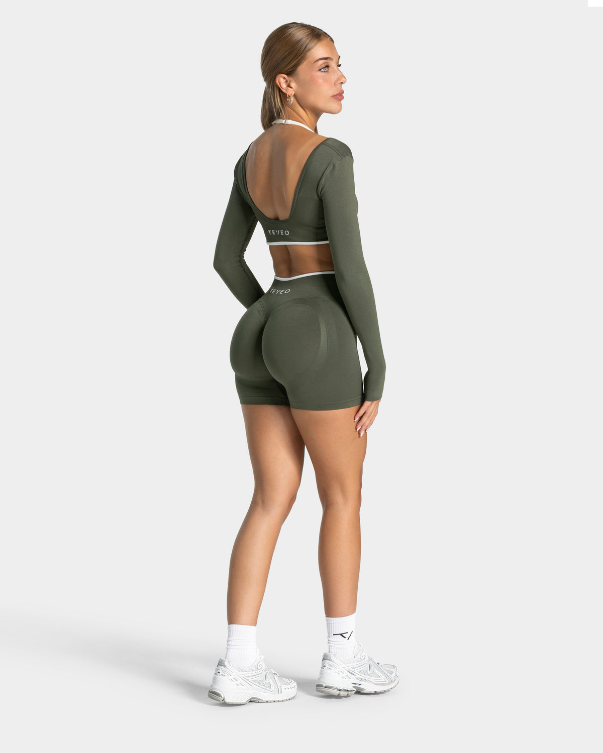 Contrastline Sculpt Scrunch Shorts ‘Khaki’