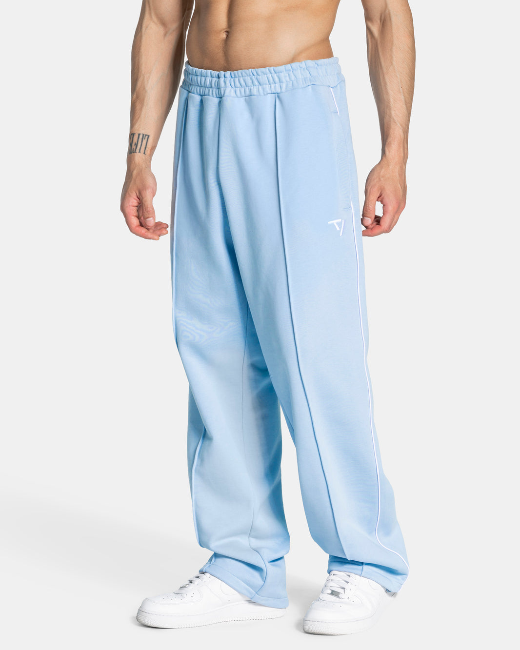 Contrastline Straight Leg Joggers ‘Baby Blue’