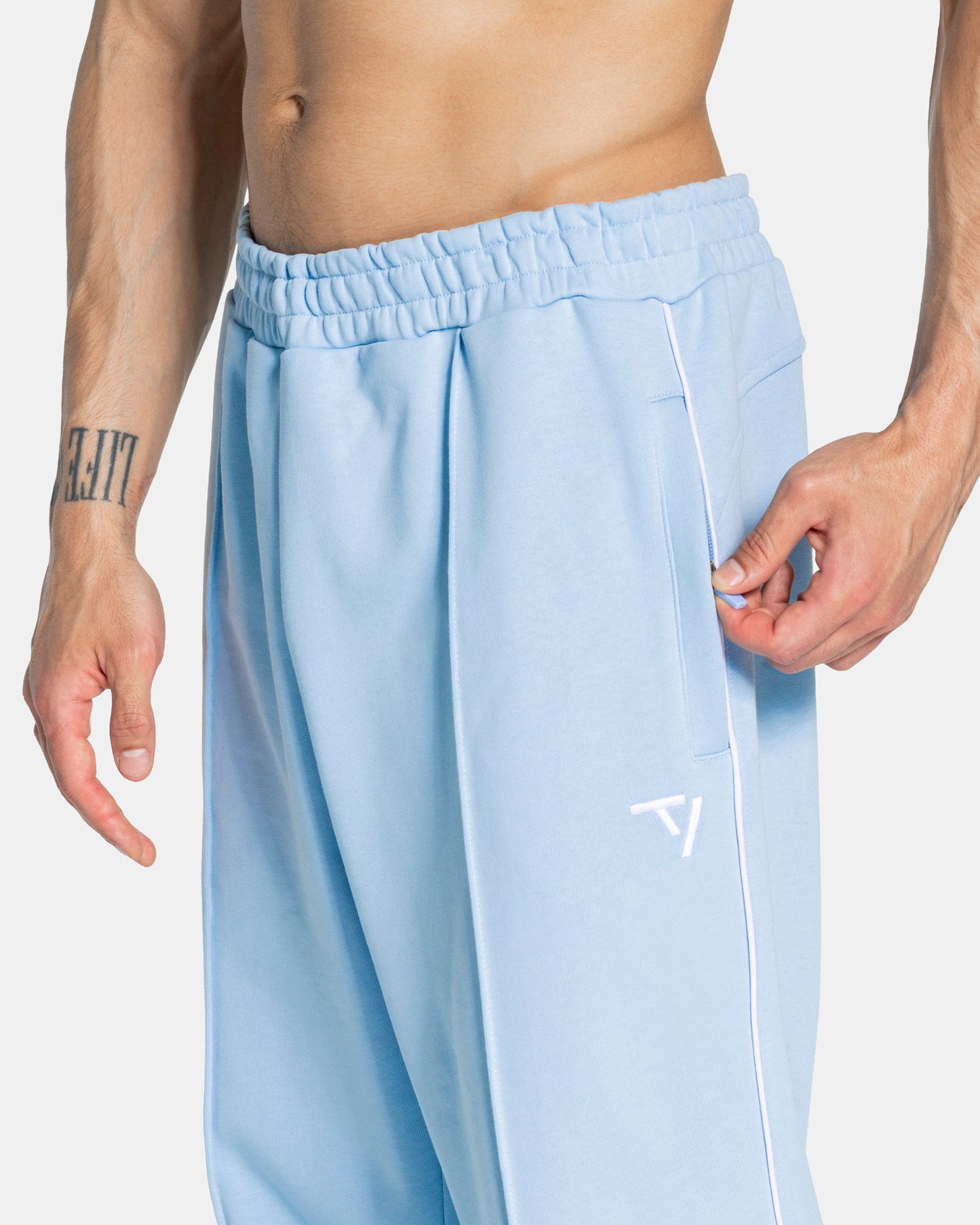 Joggers Straight Leg Contrastline “Baby Blu"