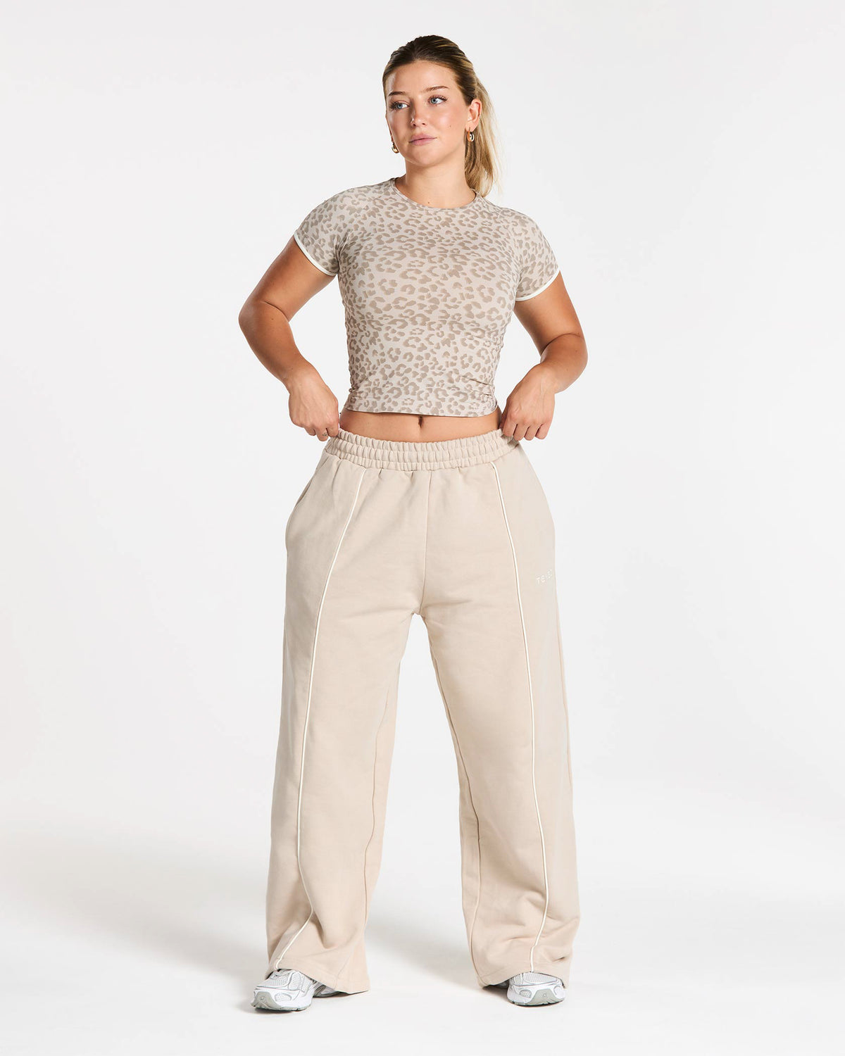 T-shirt Contrastline « Léopard Cream »