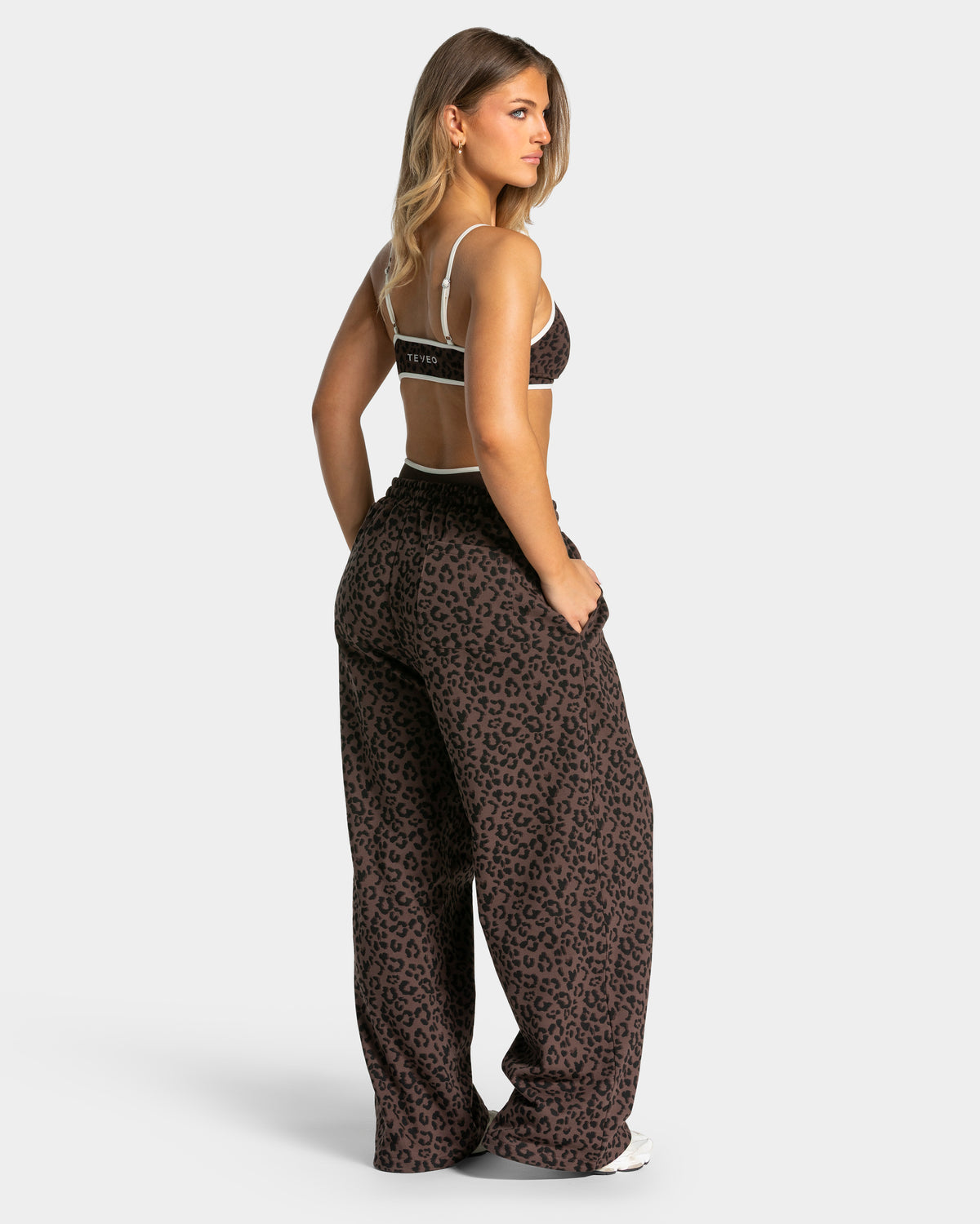 Contrastline Wide Leg Joggers ‘Espresso Leopard’