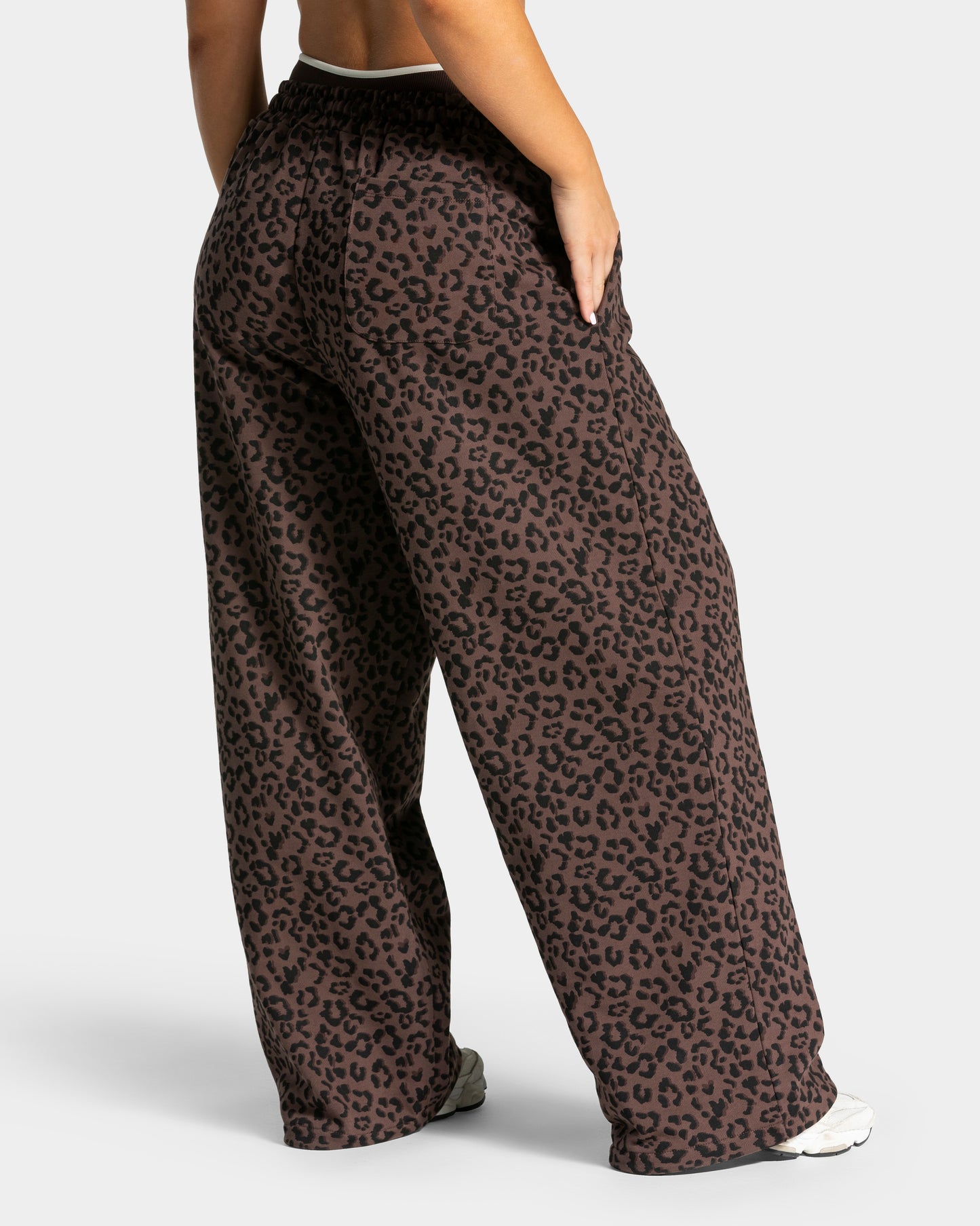 Contrastline Wide Leg Joggers ‘Espresso Leopard’
