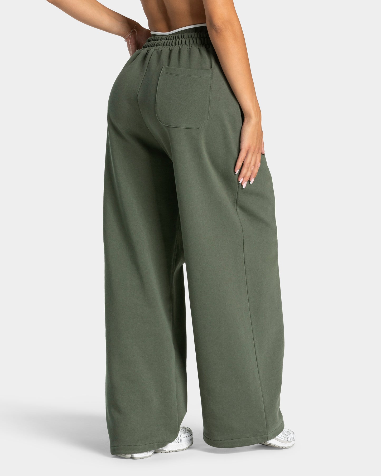 Contrastline Wide Leg Joggers ‘Khaki’