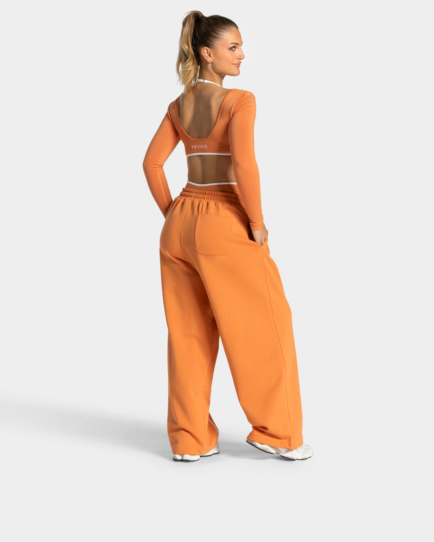 Pantalon de jogging Wide Leg Contrastline « Pumpkin Spice »