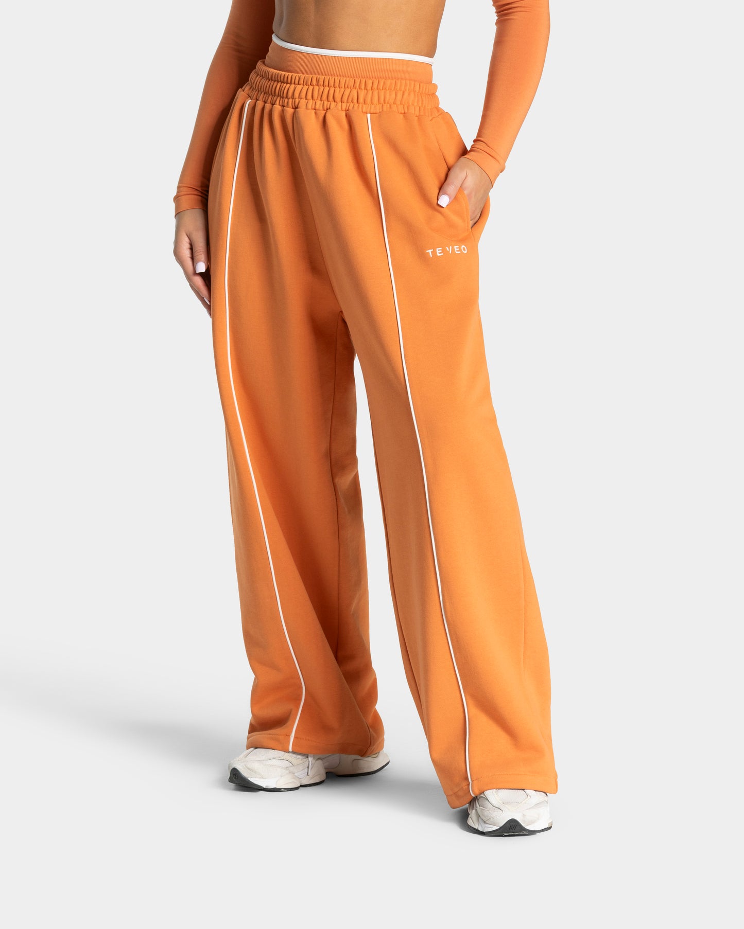 Pantalon de jogging Wide Leg Contrastline « Pumpkin Spice »