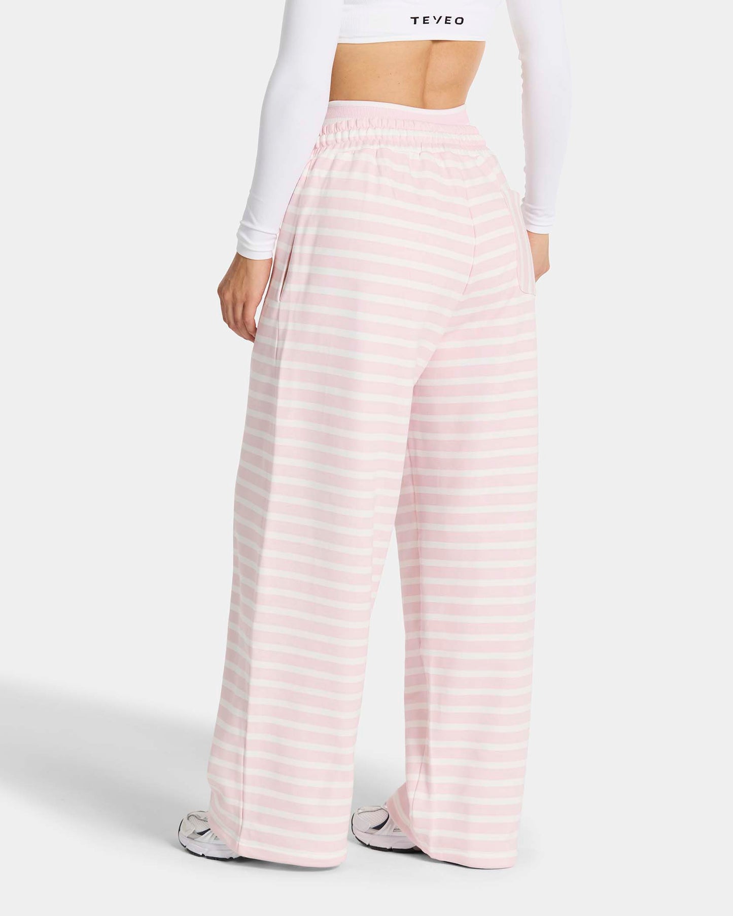 Contrastline Wide Leg Joggers ‘Blossom Stripe’