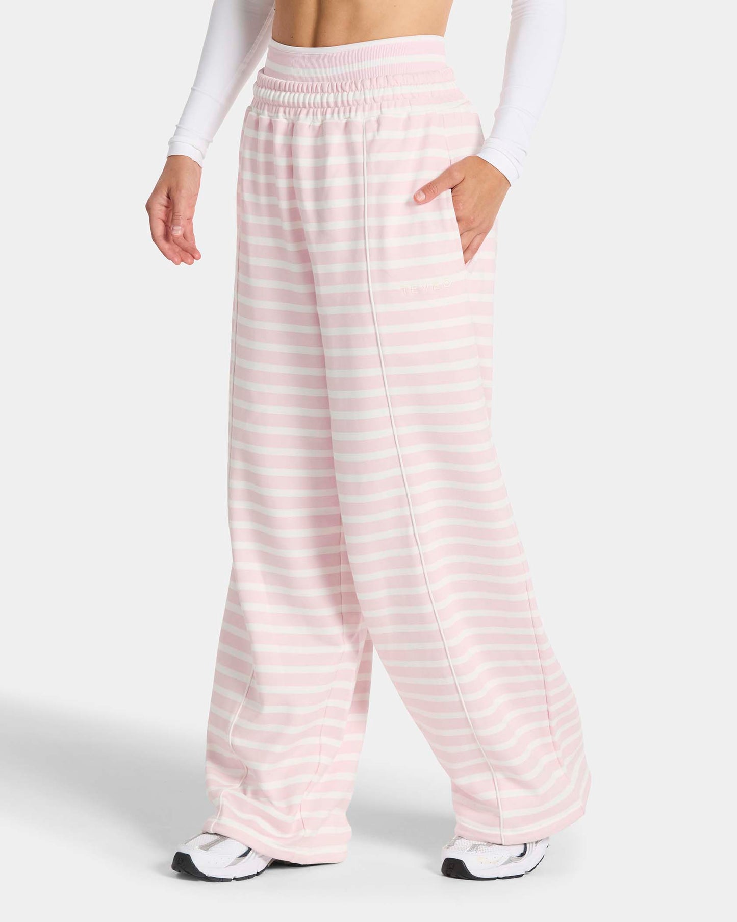 Contrastline Wide Leg Joggers ‘Blossom Stripe’