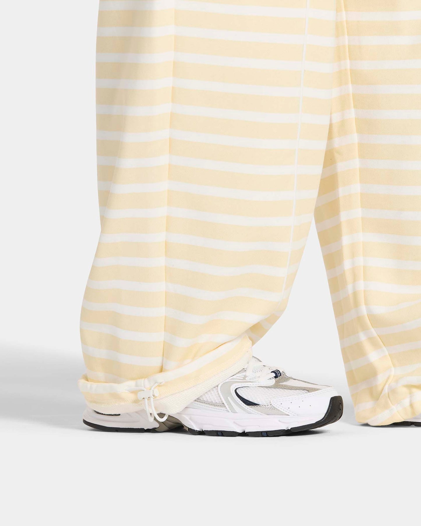 Contrastline Wide Leg Joggers ‘Butter Yellow Stripe’