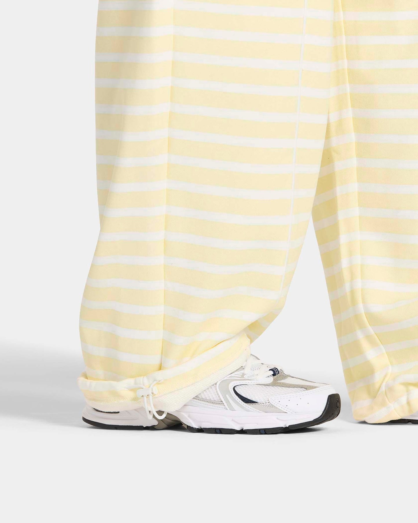 Contrastline Wide Leg Joggers ‘Butter Yellow Stripe’