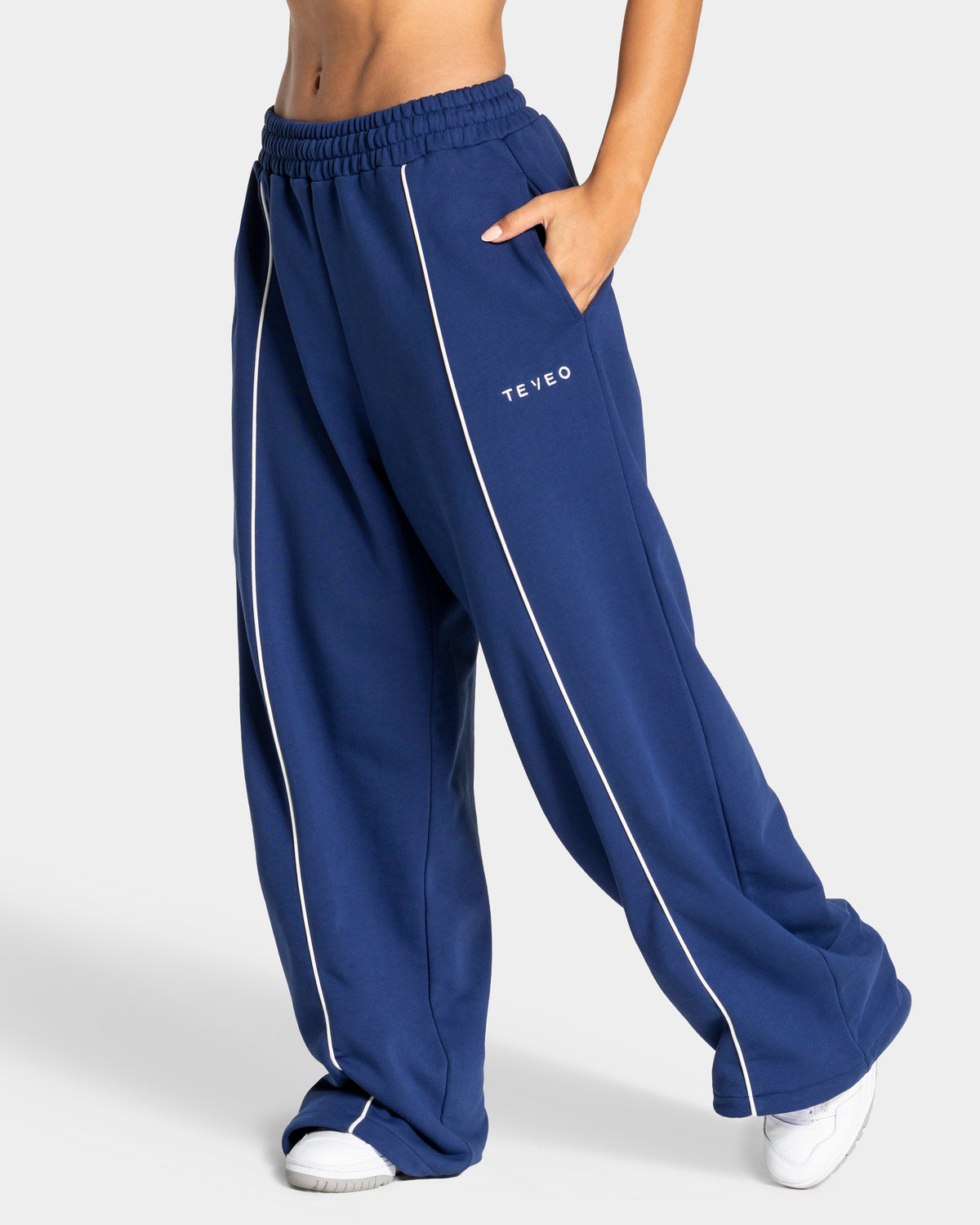 Contrastline Wide Leg Joggers ‘Indigo’