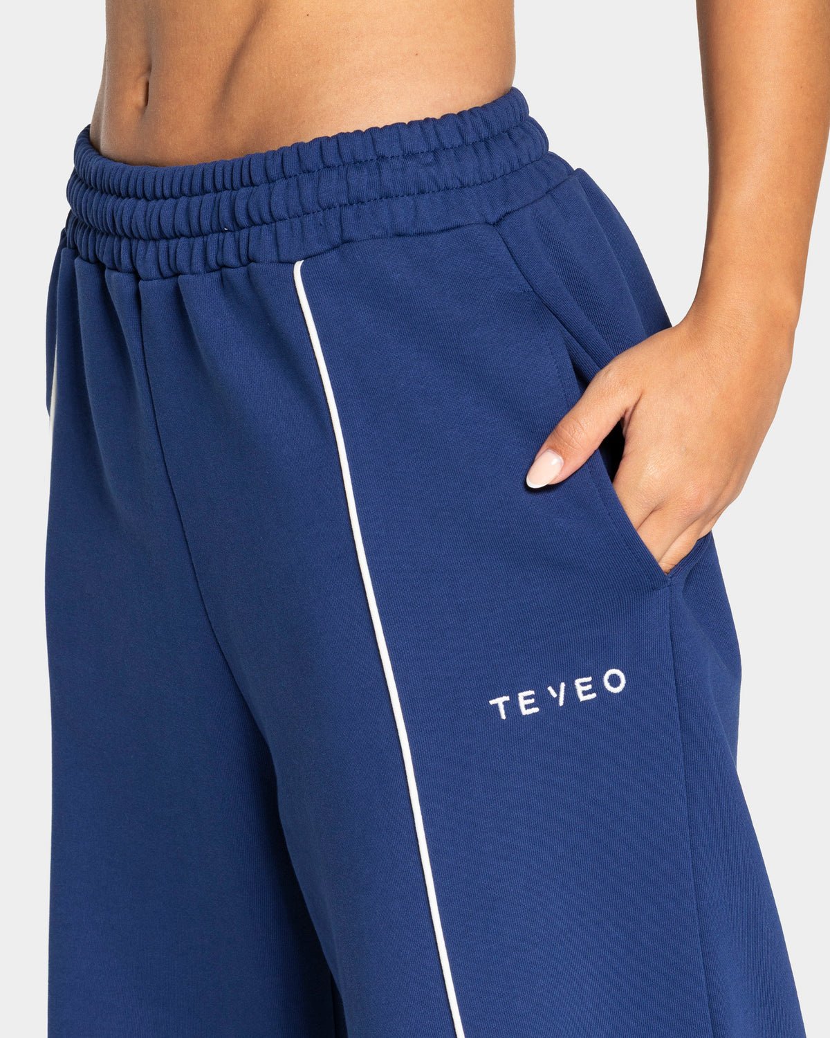 Contrastline Wide Leg Joggers ‘Indigo’