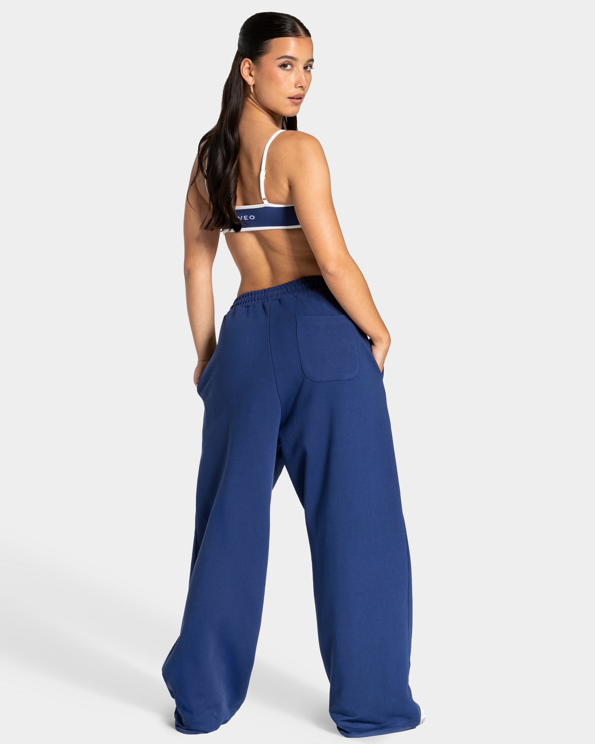 Contrastline Wide Leg Joggers ‘Indigo’
