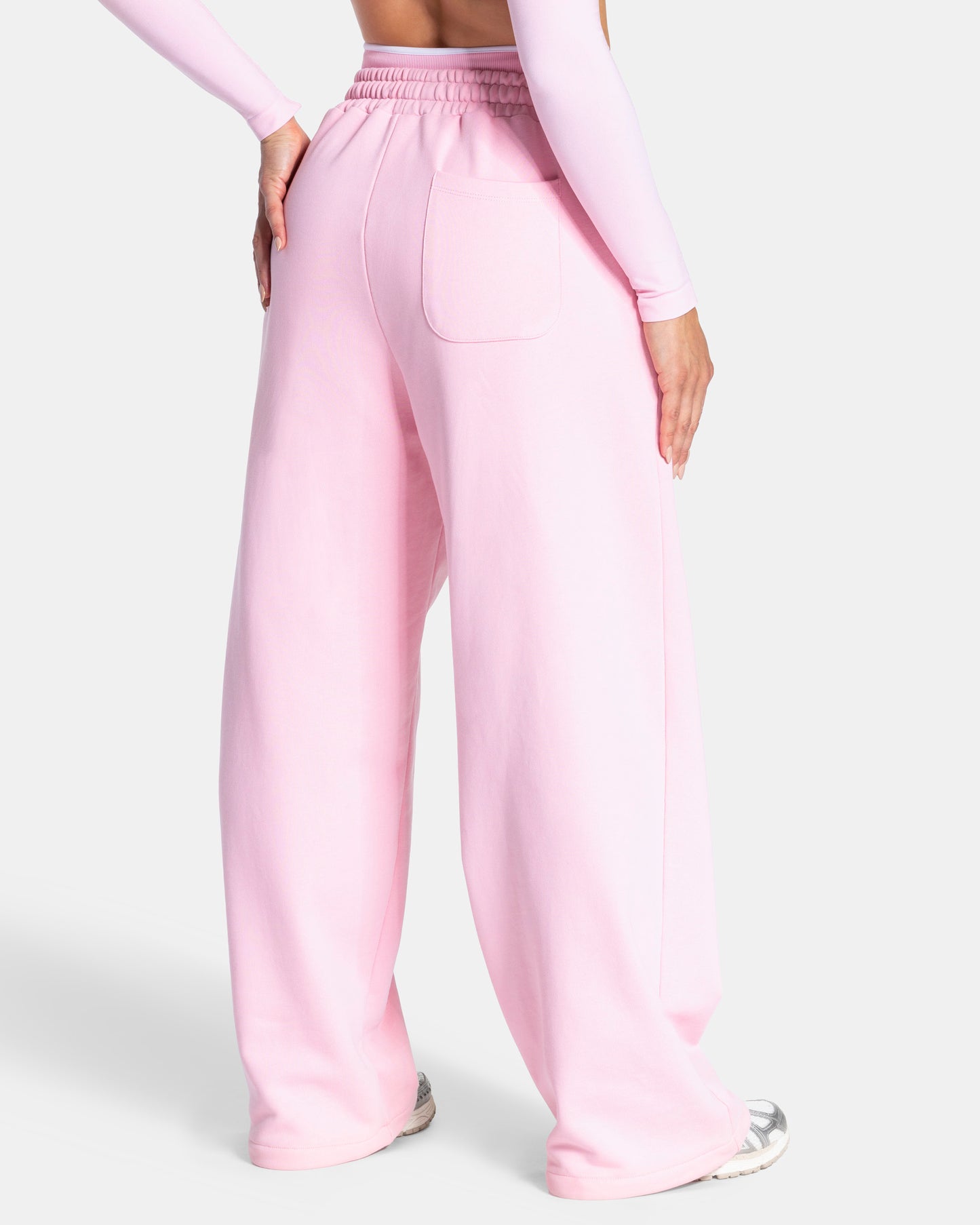 Contrastline Wide Leg Joggers ‘True Pink’