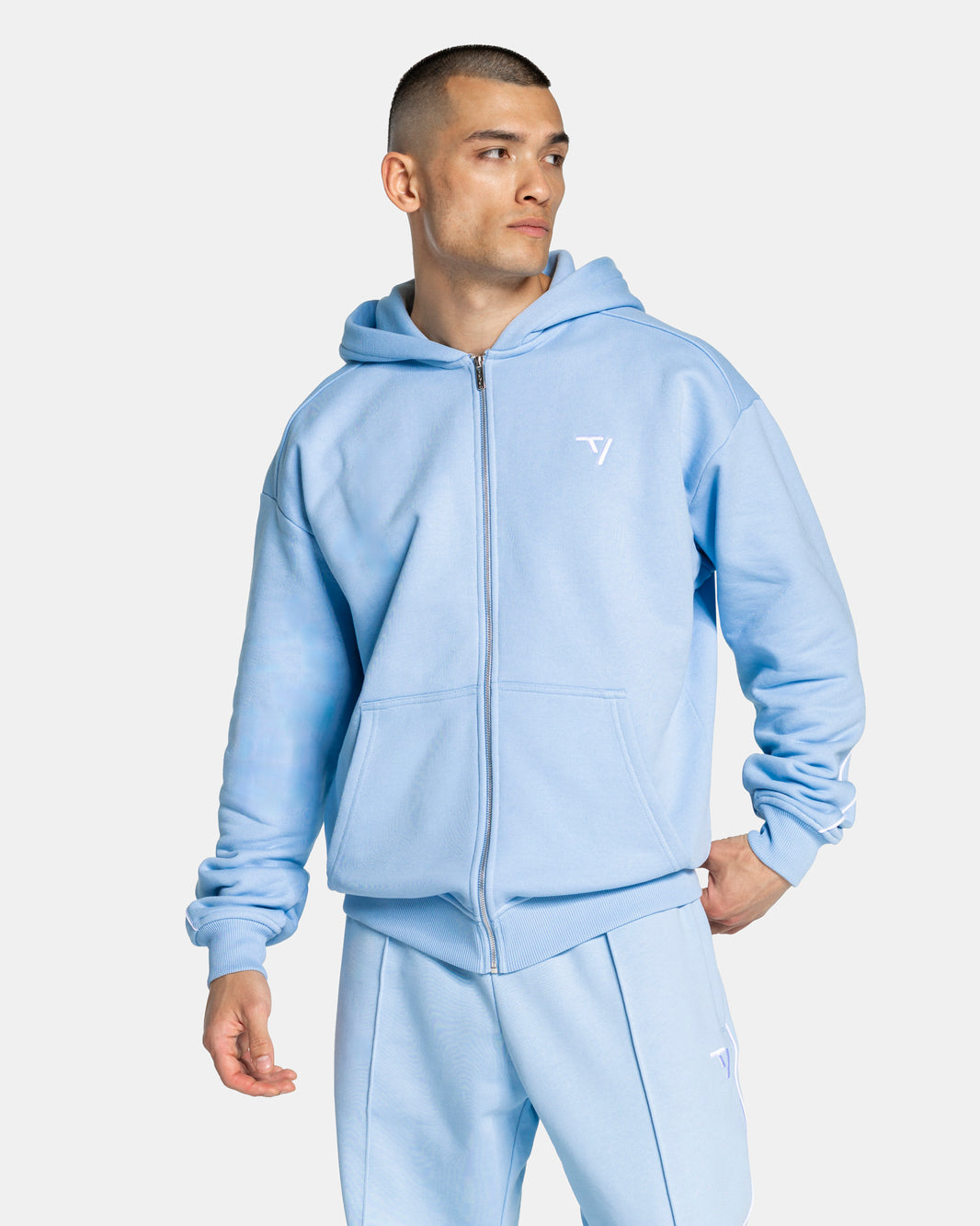 Contrastline Zip Jacket ‘Baby Blue’