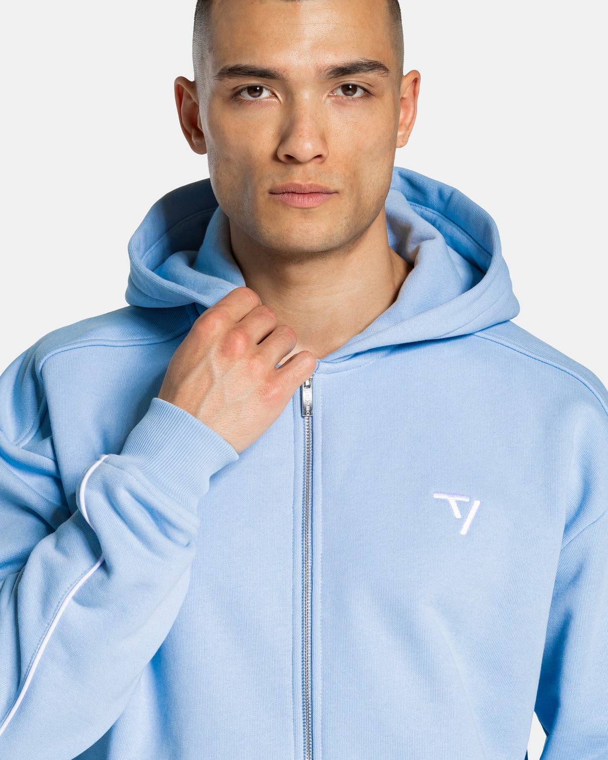 Contrastline Zip Jacket ‘Baby Blue’