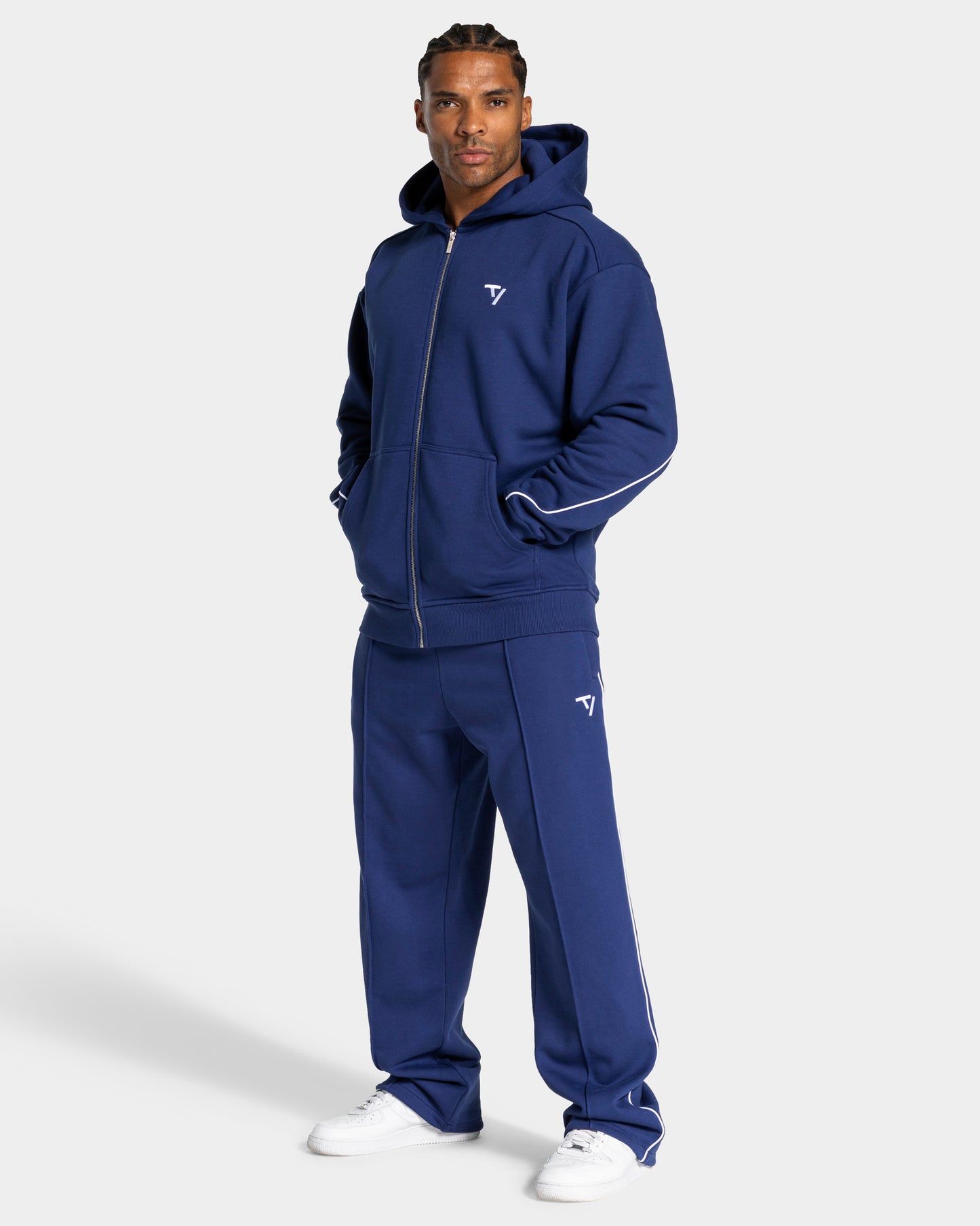 Contrastline Straight Leg Joggers ‘Indigo’