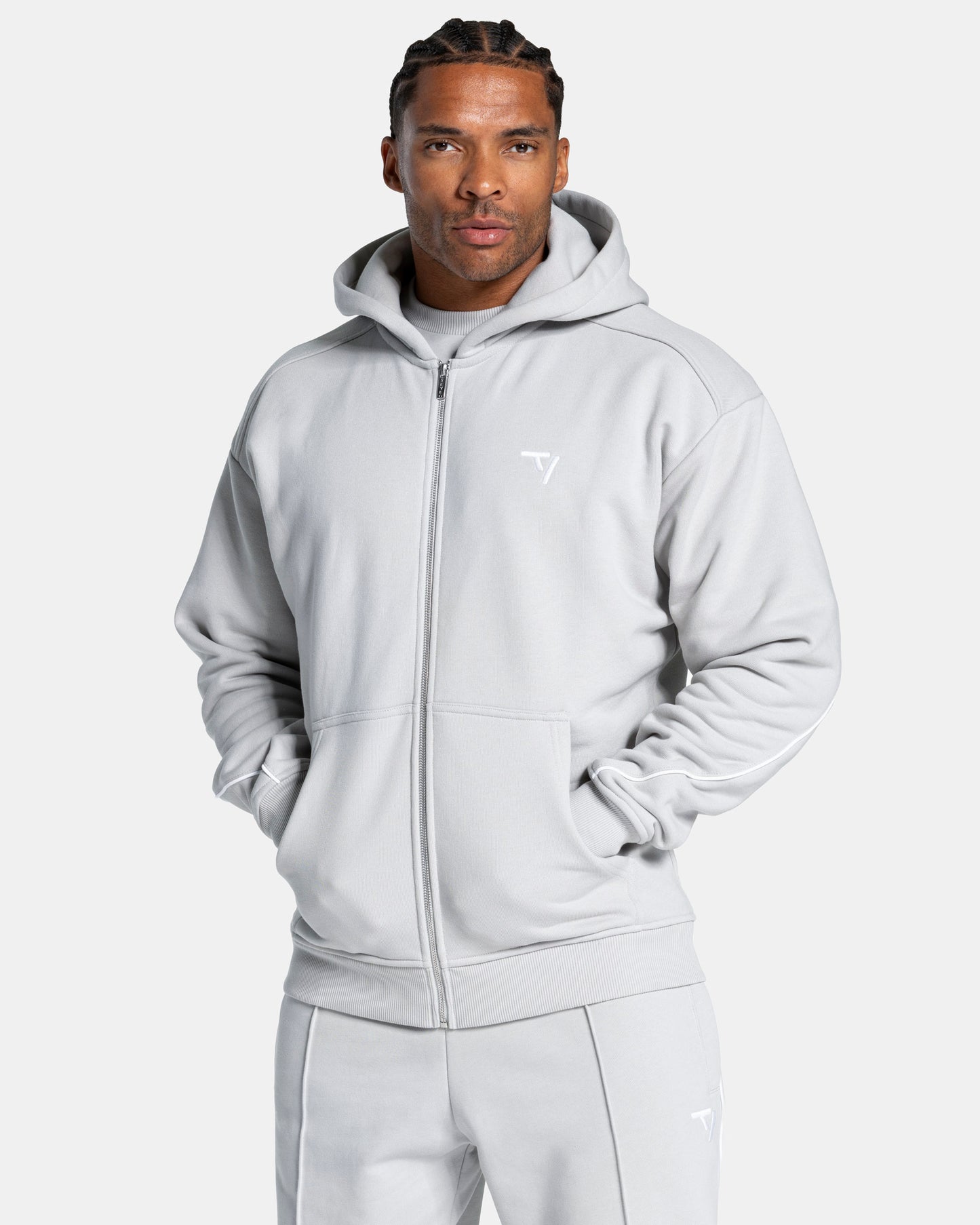 Contrastline Zip Jacket ‘Moon’