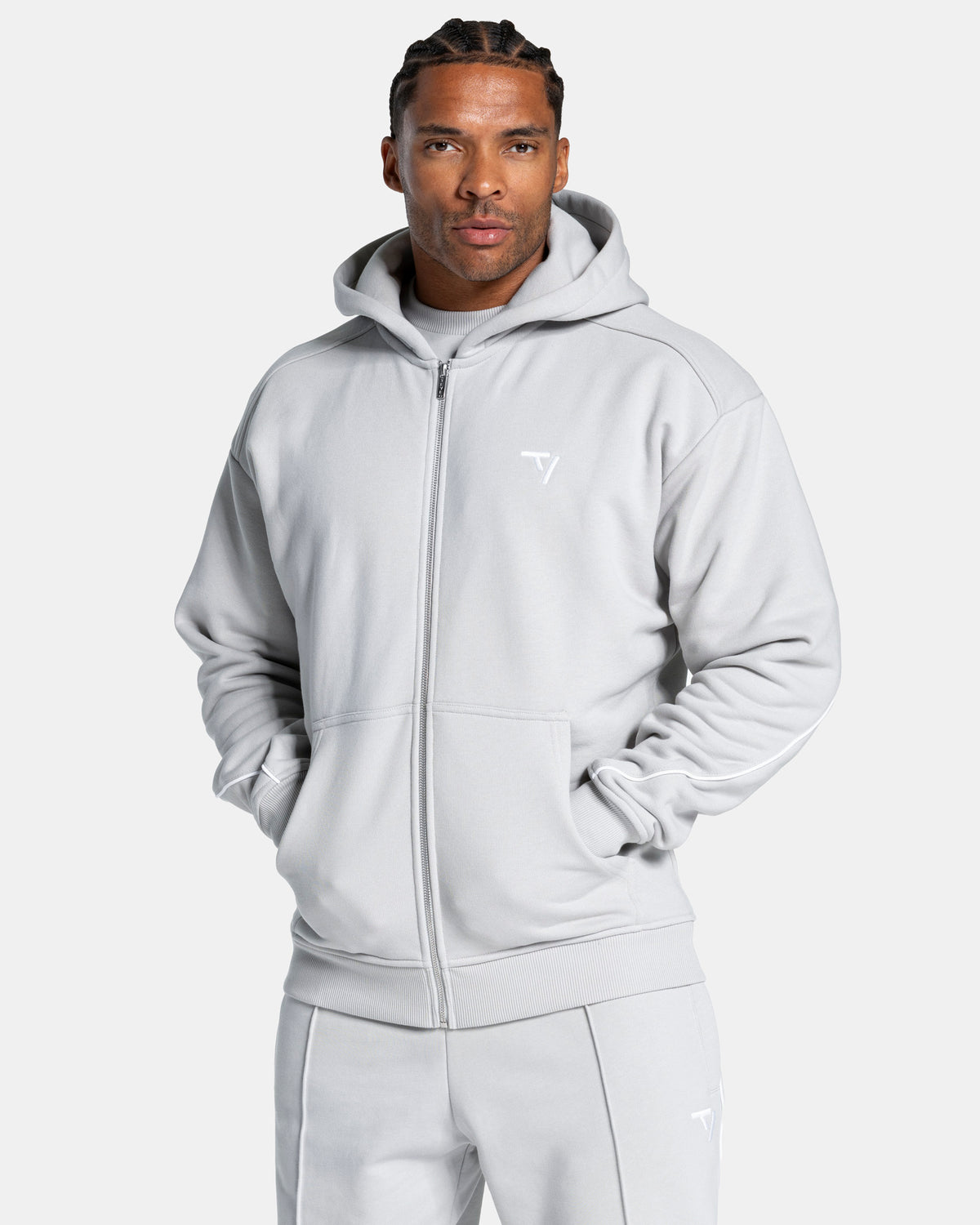 Contrastline Zip Jacket ‘Moon’