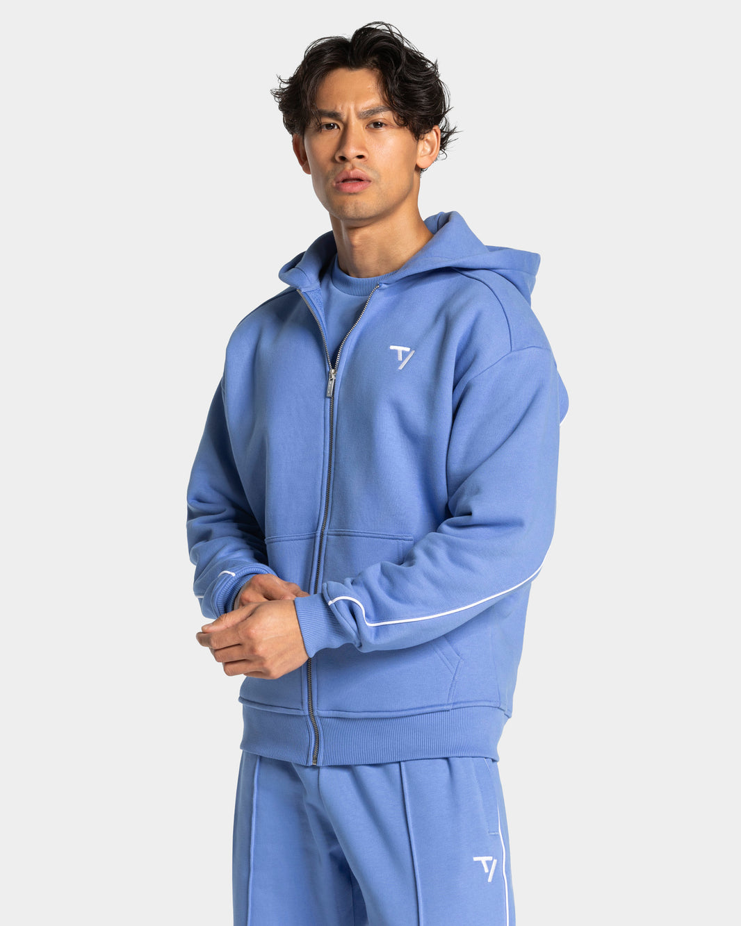 Chaqueta con cremallera Contrastline «Azure»