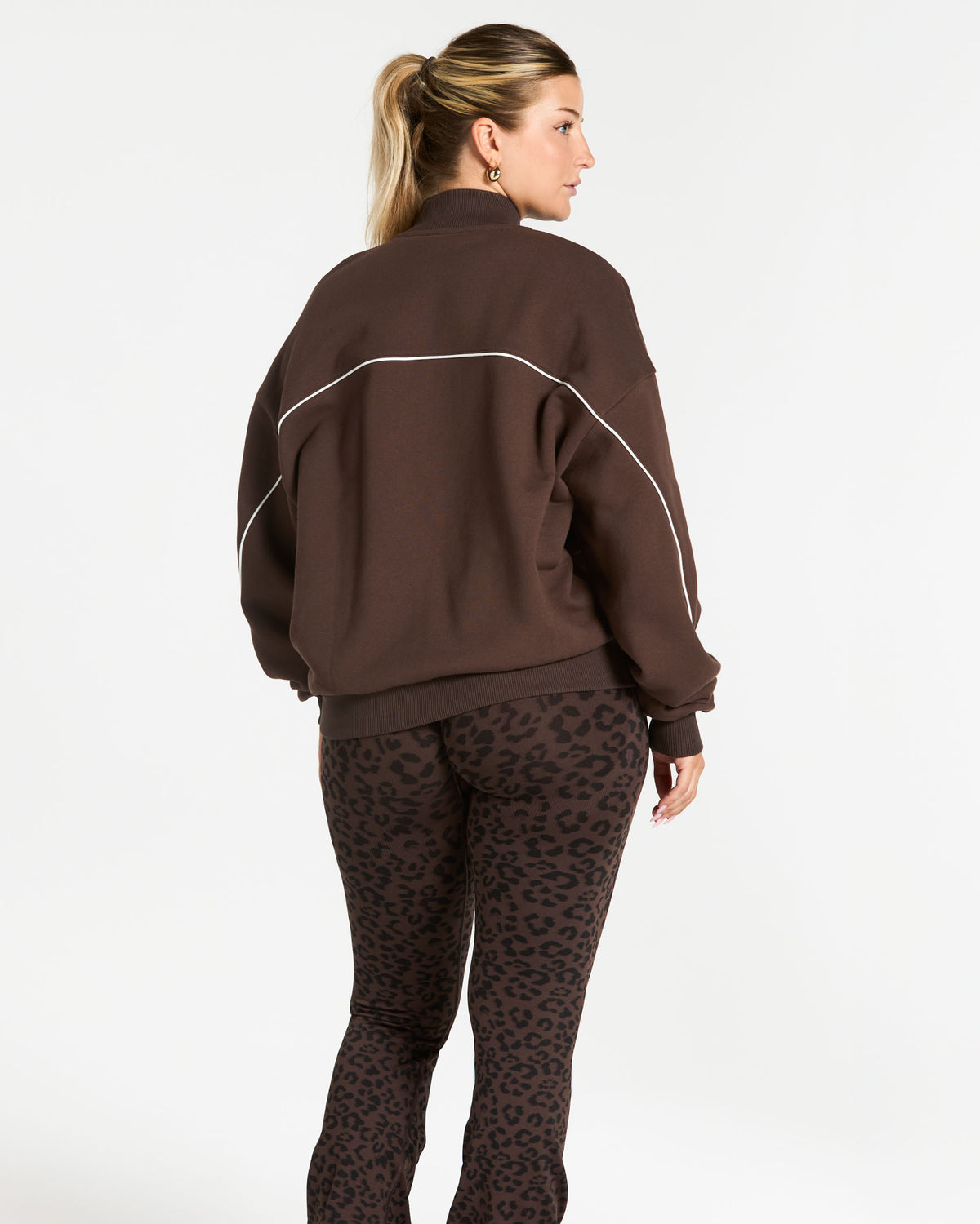 Contrastline Zip Sweater "Espresso"