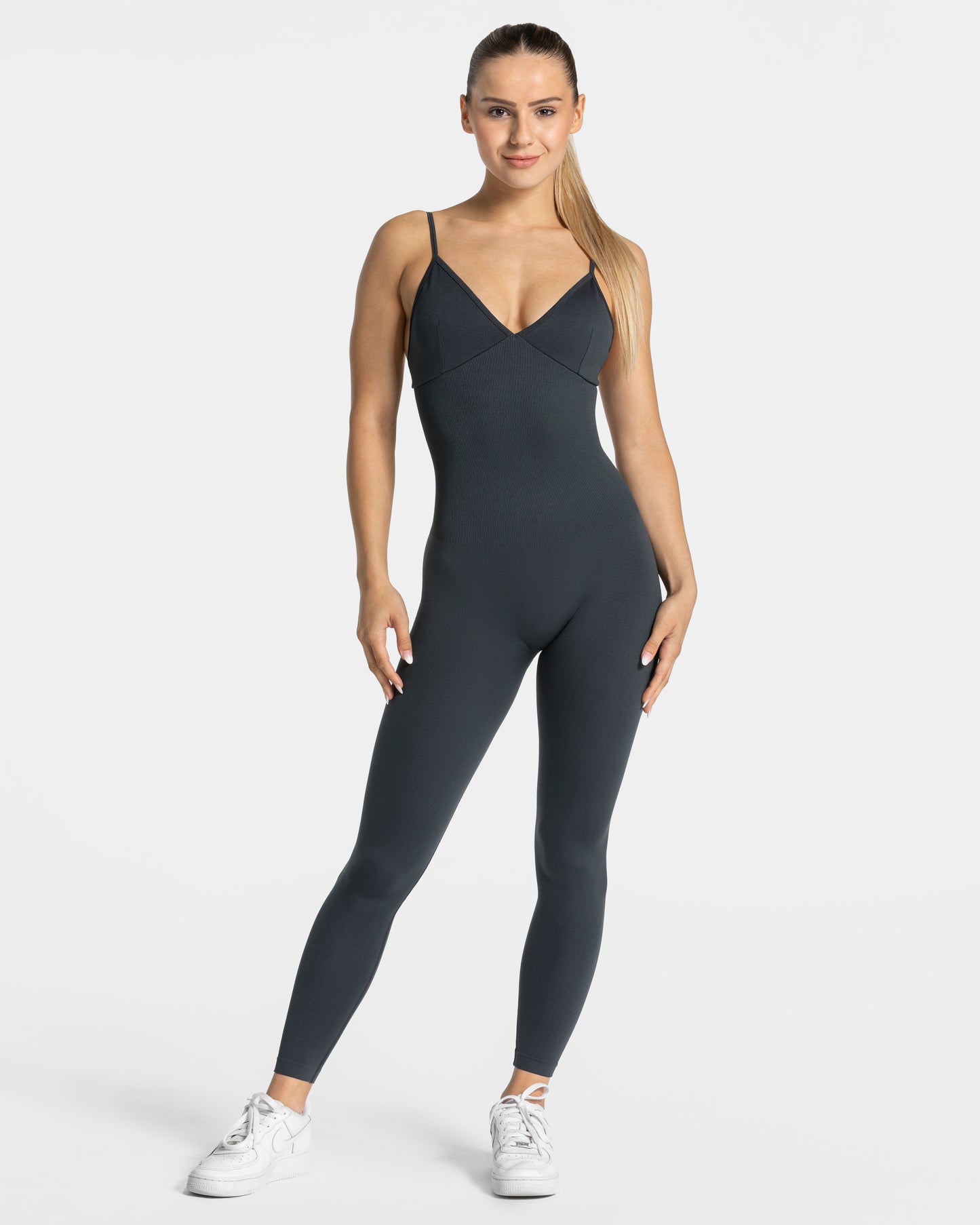 Essence V-Back Covert Scrunch Jumpsuit ‘Ebony’