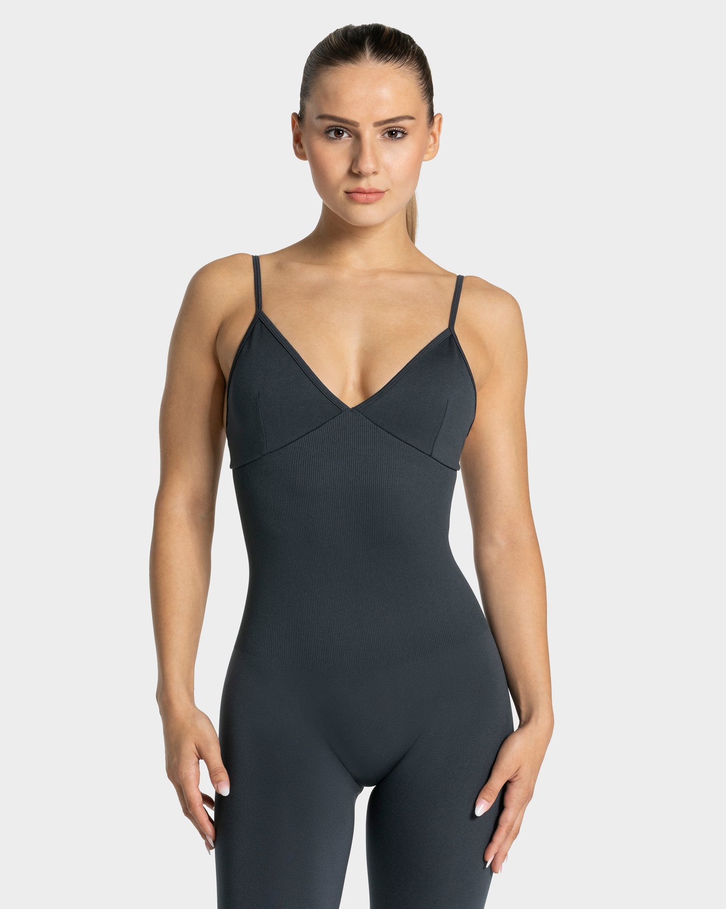 Essence V-Back Covert Scrunch Jumpsuit ‘Ebony’