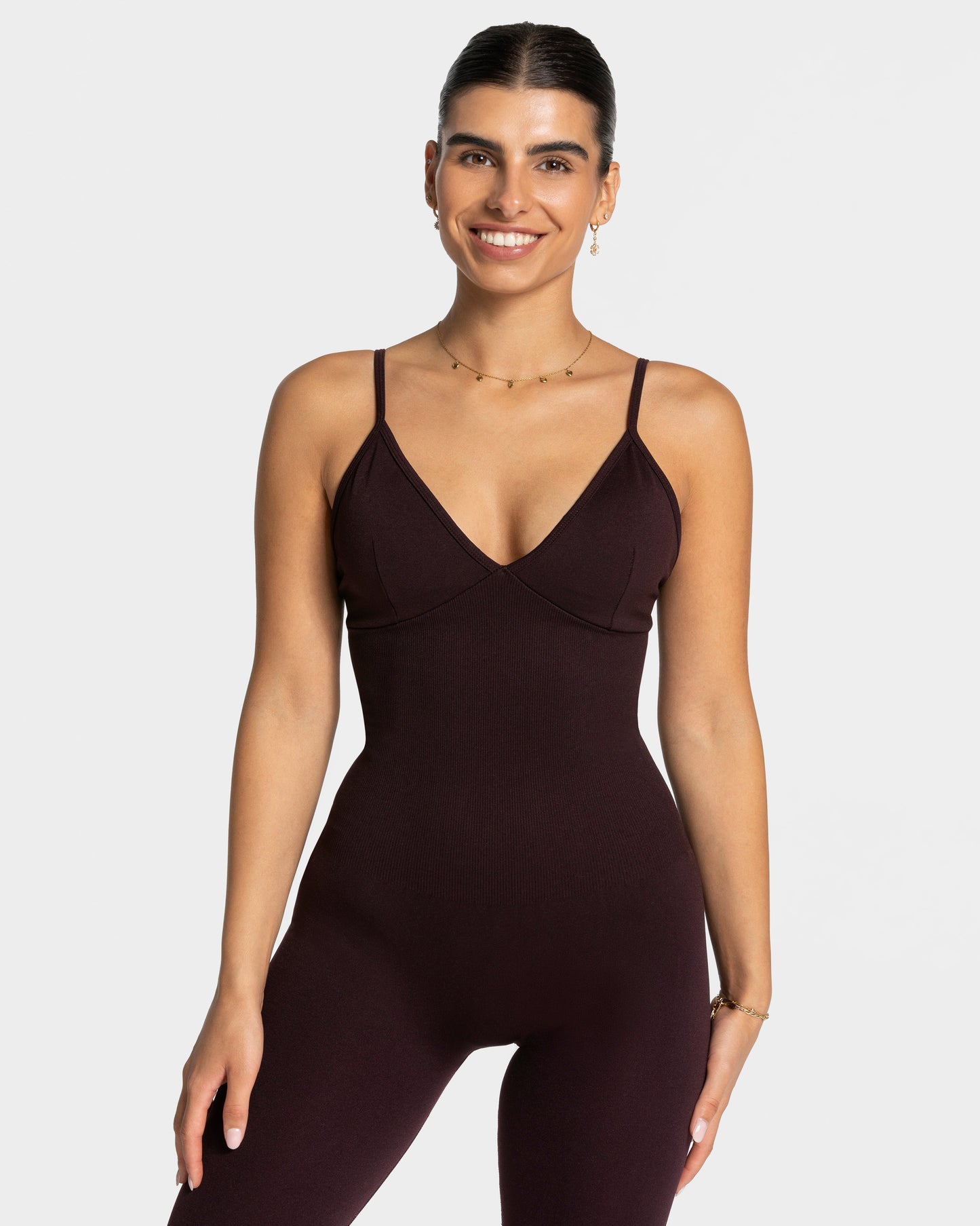 Essence V-Back Covert Scrunch Jumpsuit ‘Merlot’