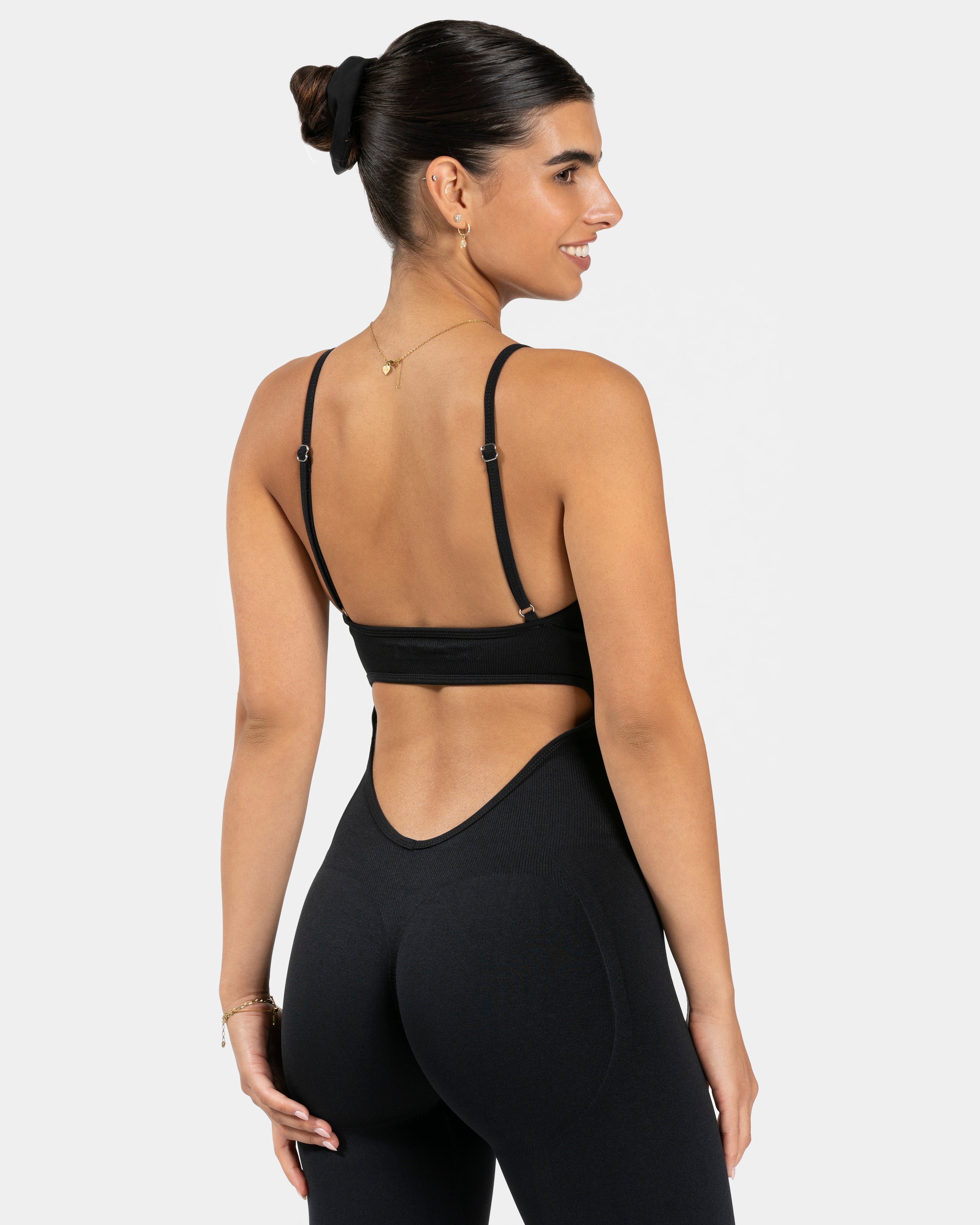 Essence V-Back Covert Scrunch Jumpsuit 'Black'