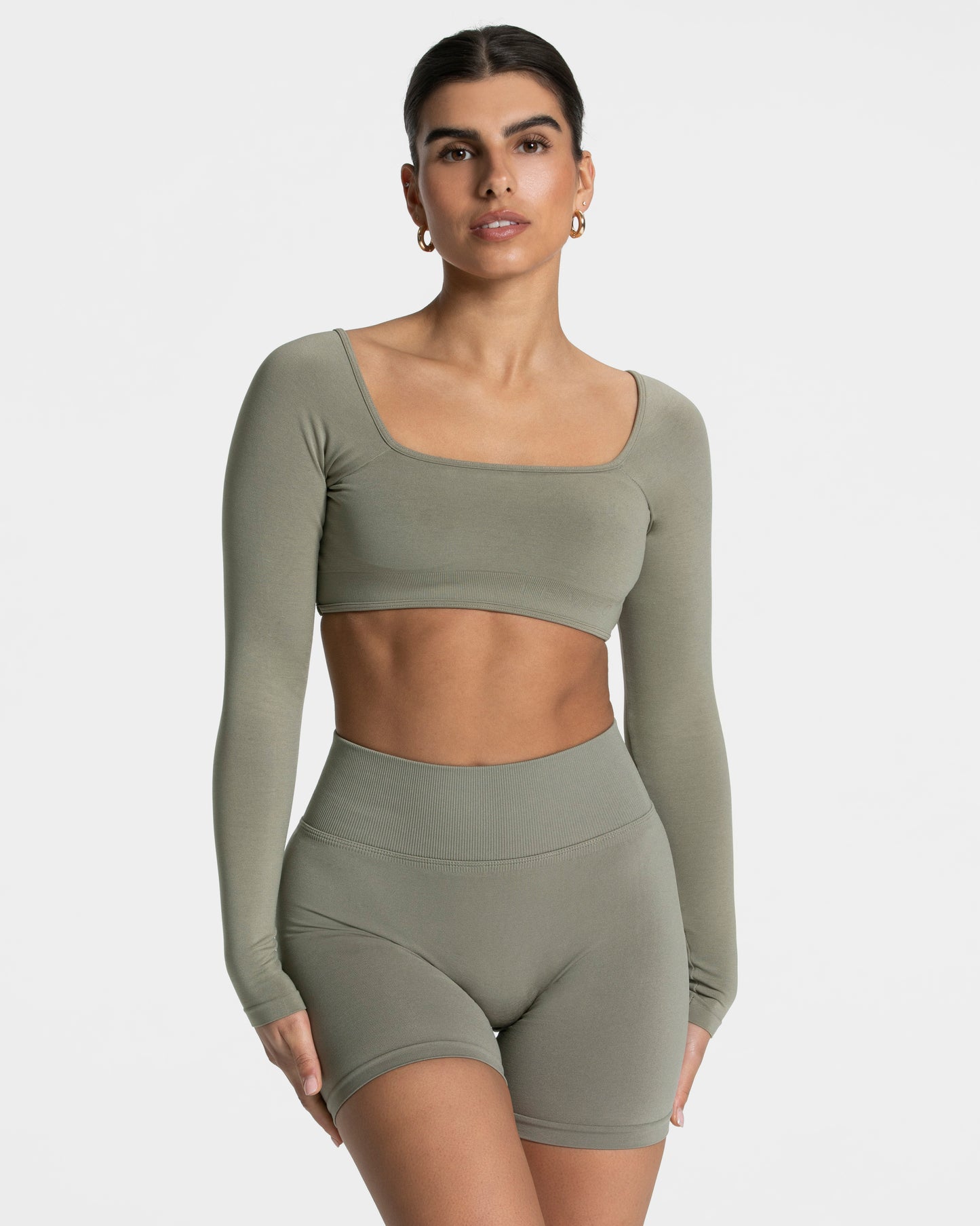 Koszulka z długim rękawem Femme Backless „Khaki”