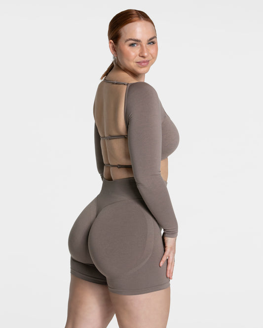 Maglia a manica lunga Femme Backless “Moca”