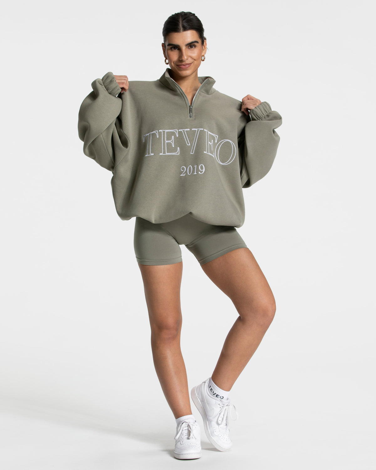Bluza Femme z krótkim zamkiem „Khaki”